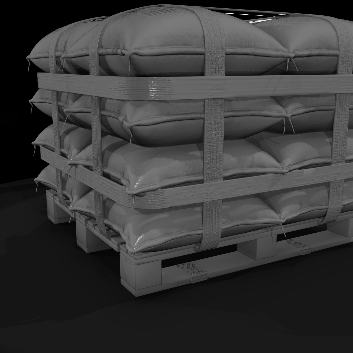 Strapped Bulk Sacks on Pallet