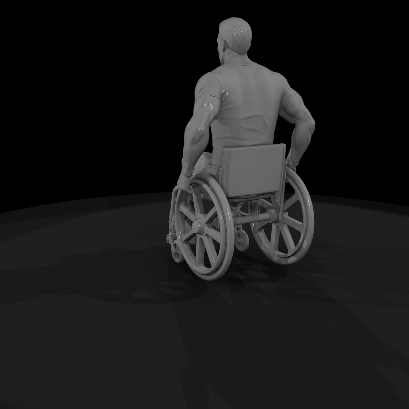 Man in a Manual Wheelchair