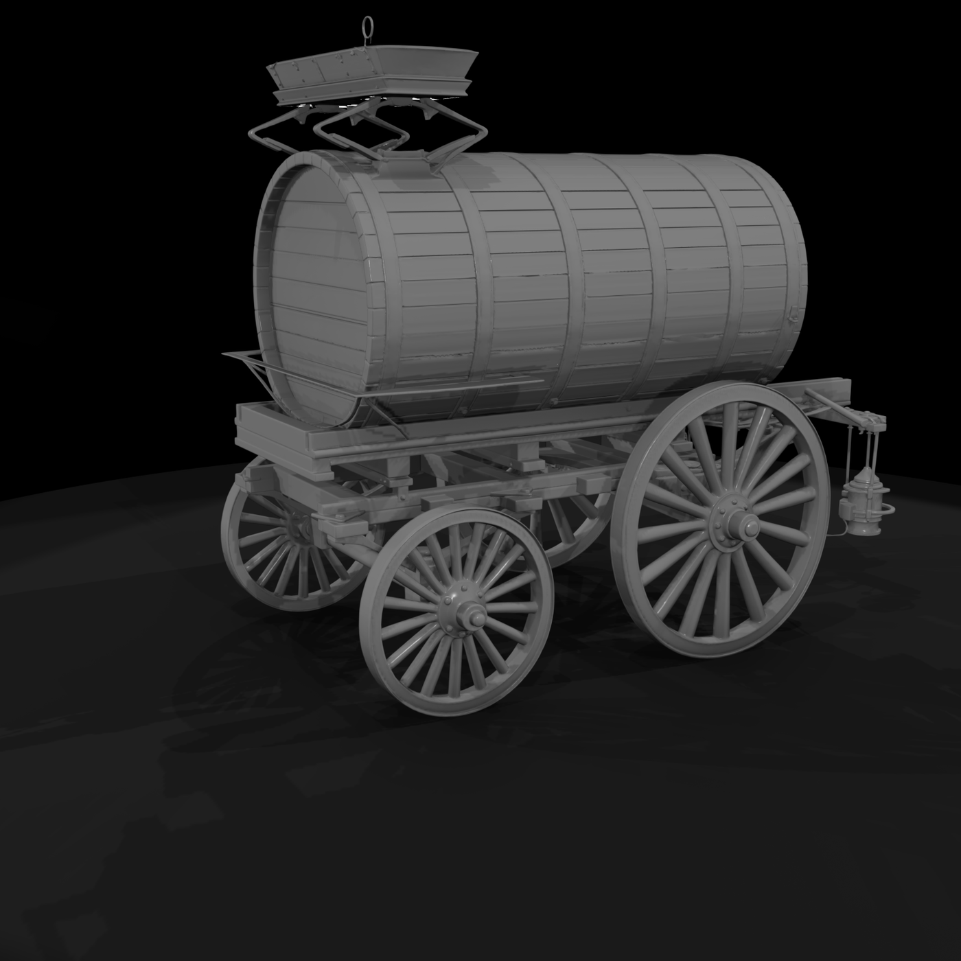 Vintage Water Barrel Wagon