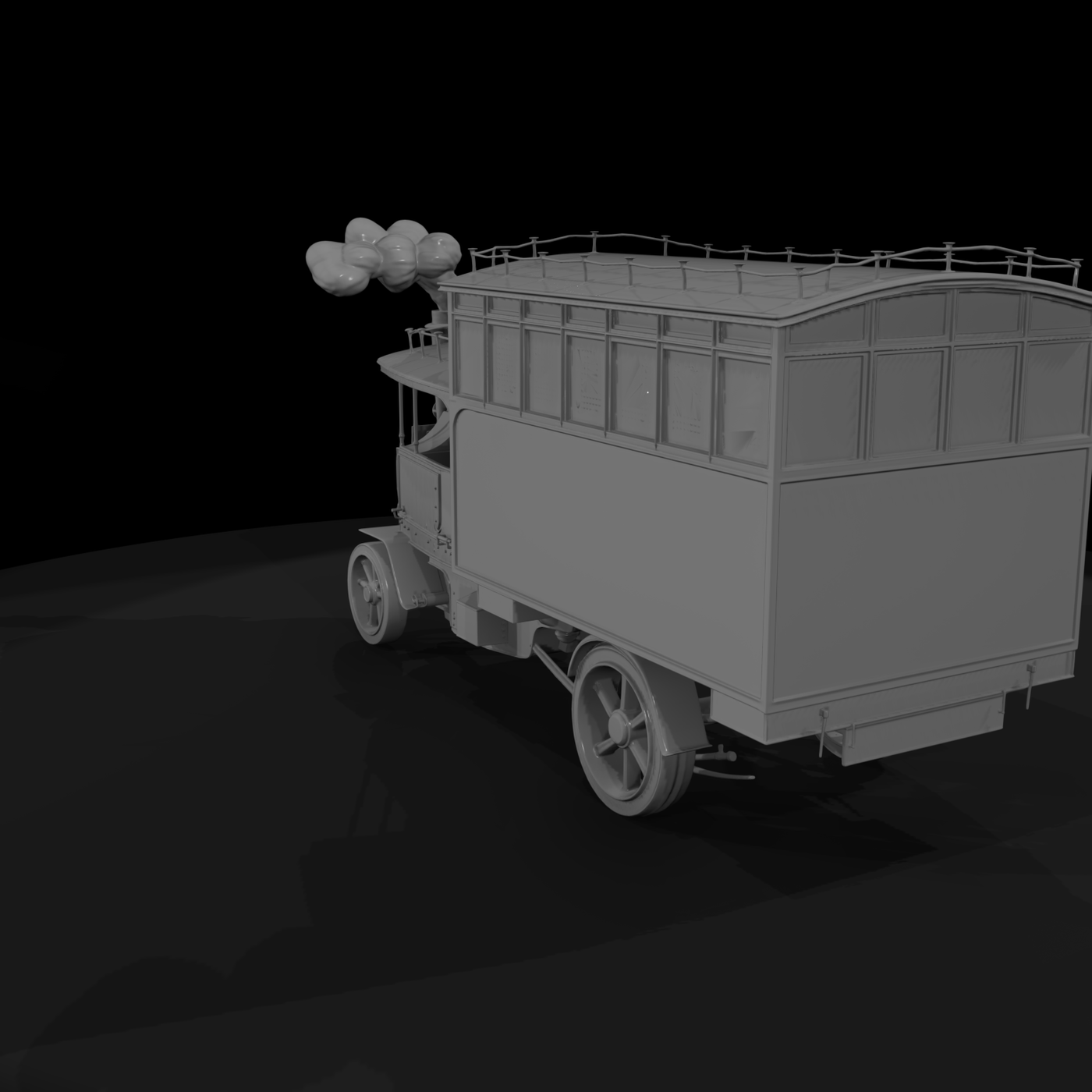 Vintage Steam Bus (Turn-of-the-Century Charabanc)