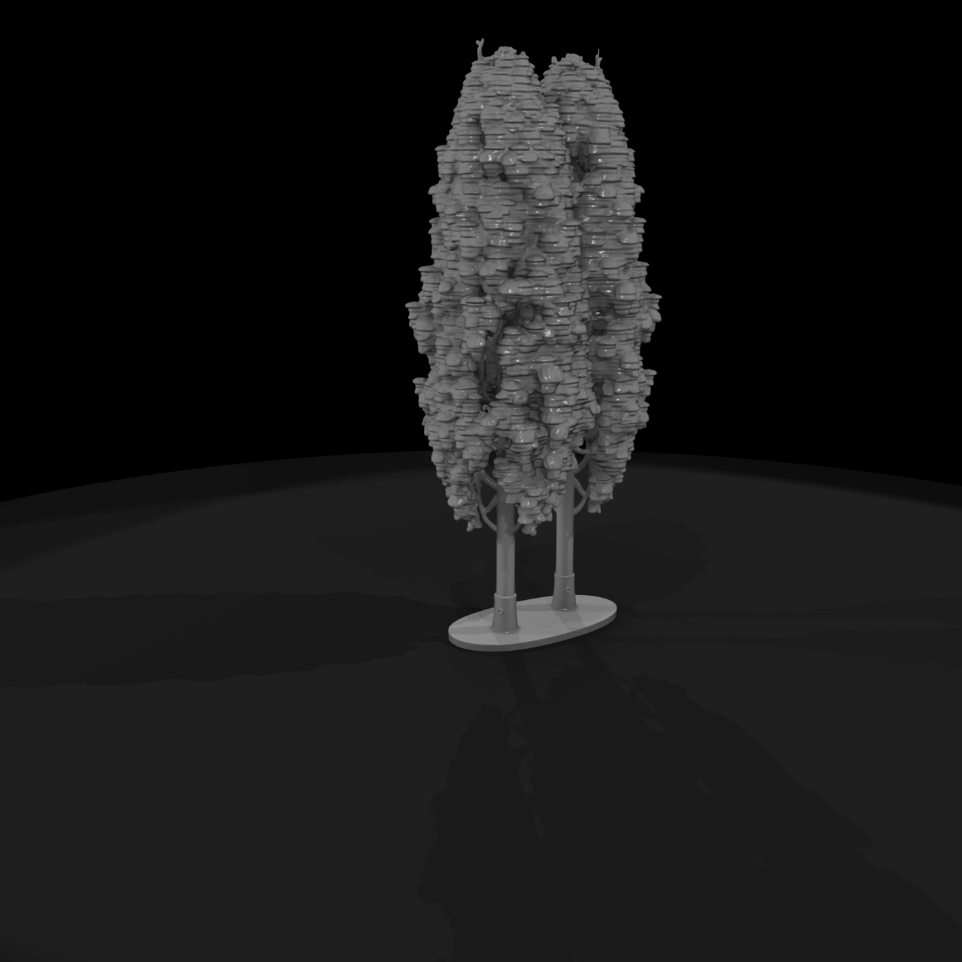 Pair of Stylized Columnar Trees