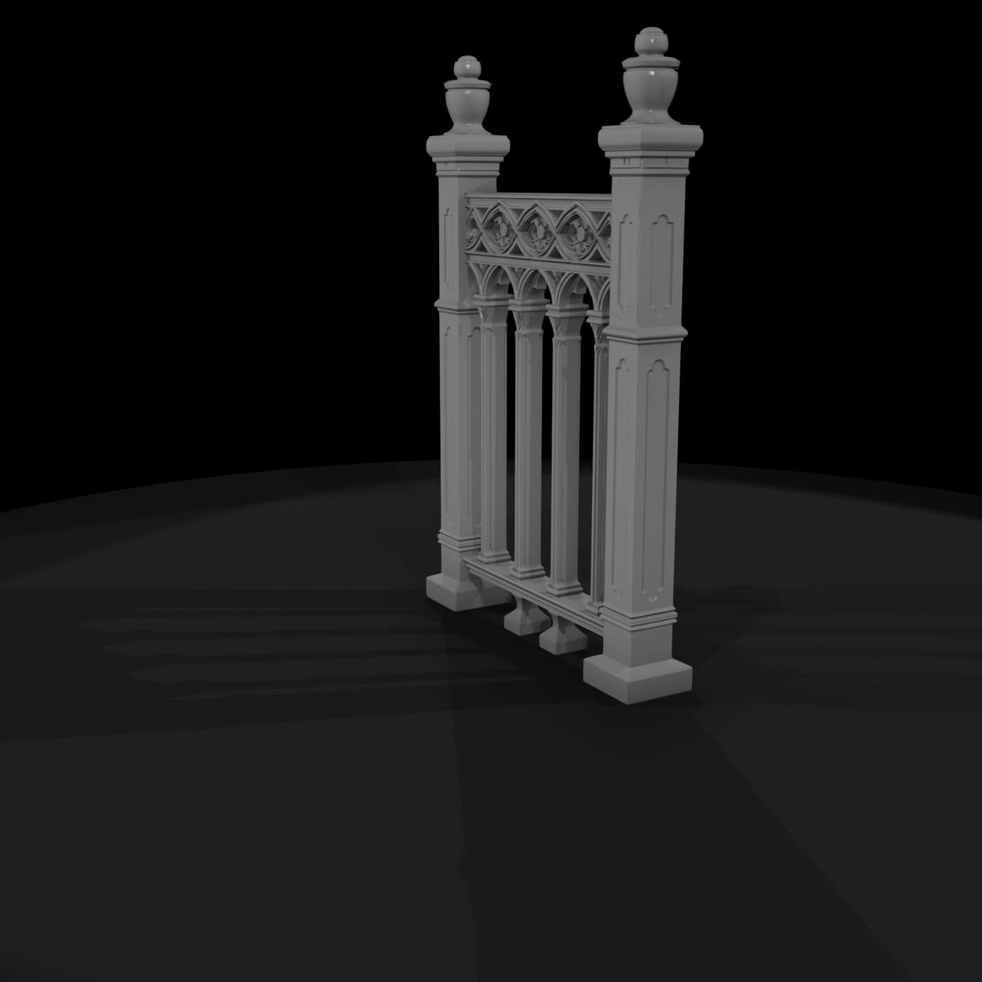 Gothic Ornate Balustrade Section