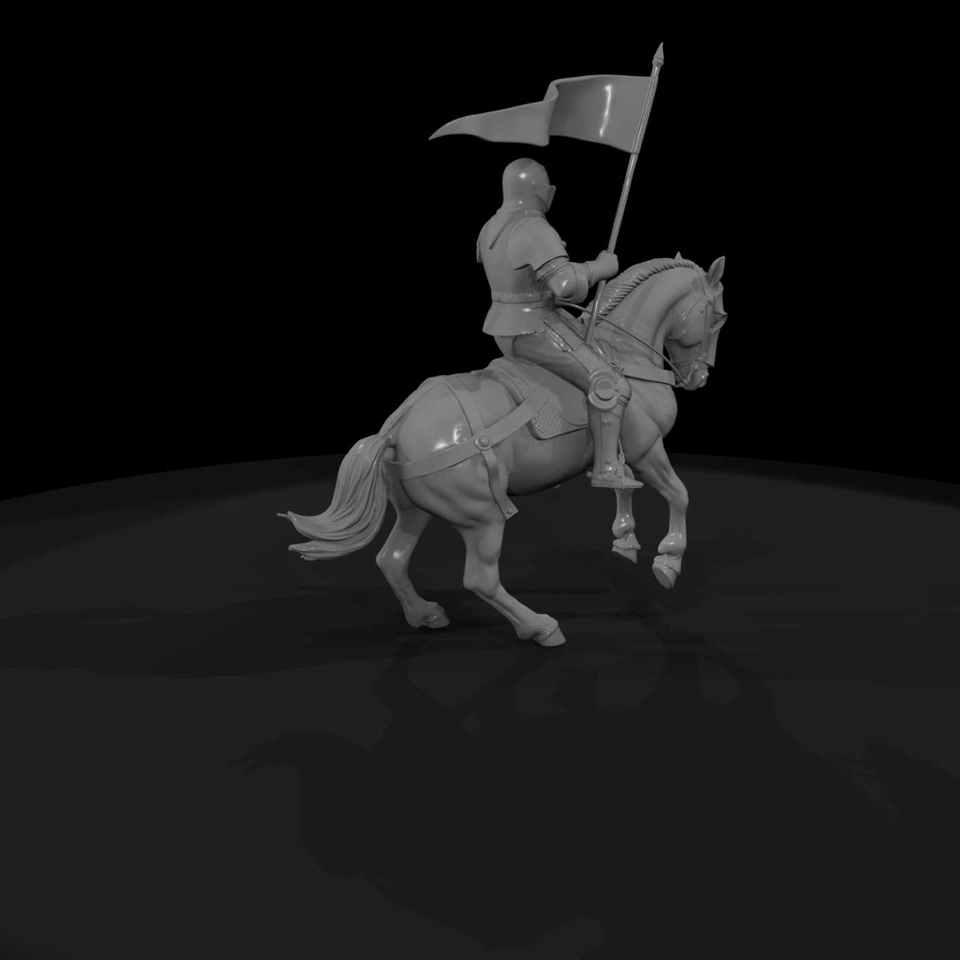 Mounted Knight in Plate Armor