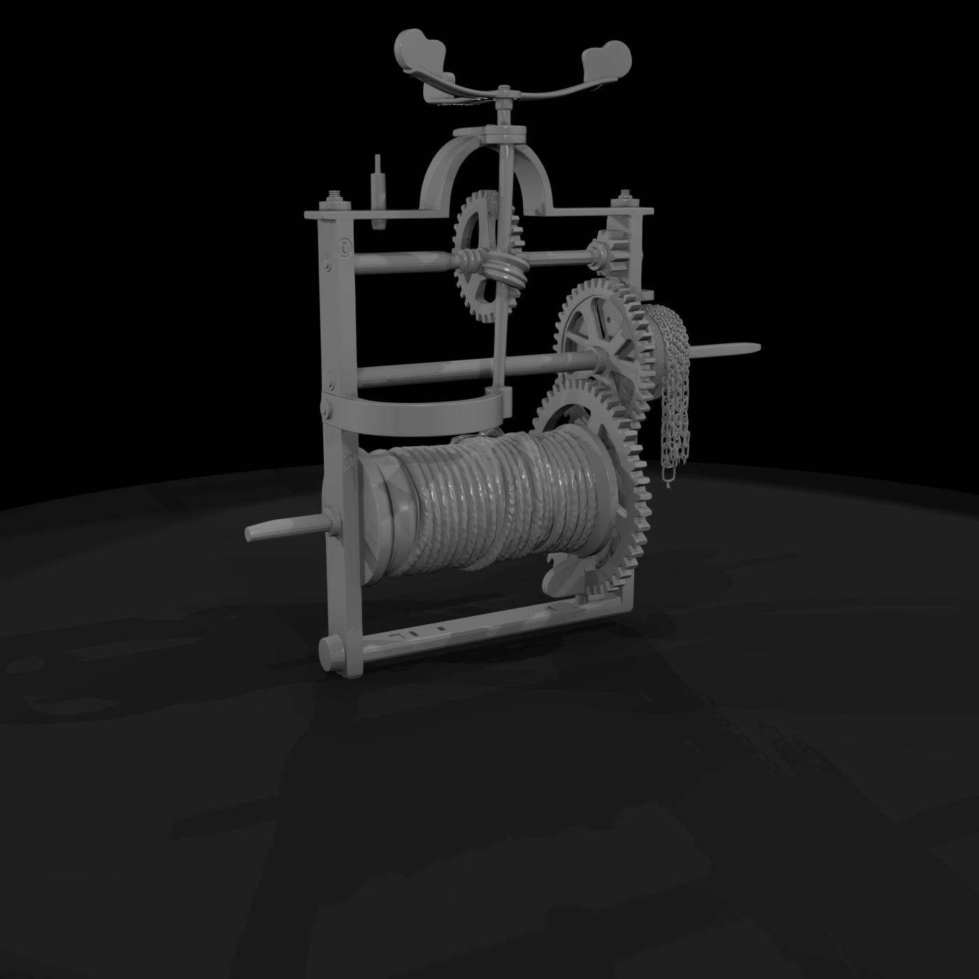Steampunk industrial winch