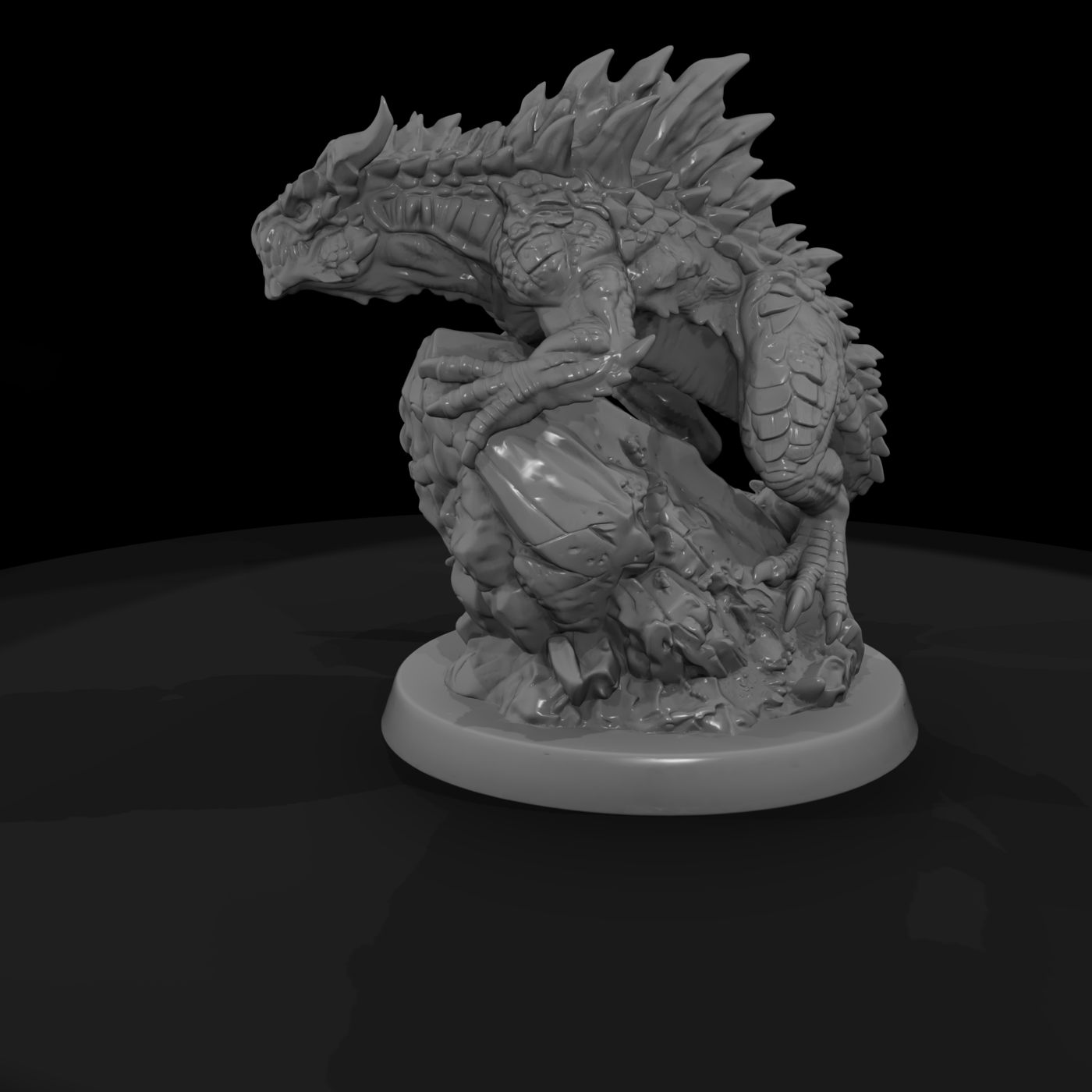 Scaled Dragon Beast on Rocky Crag