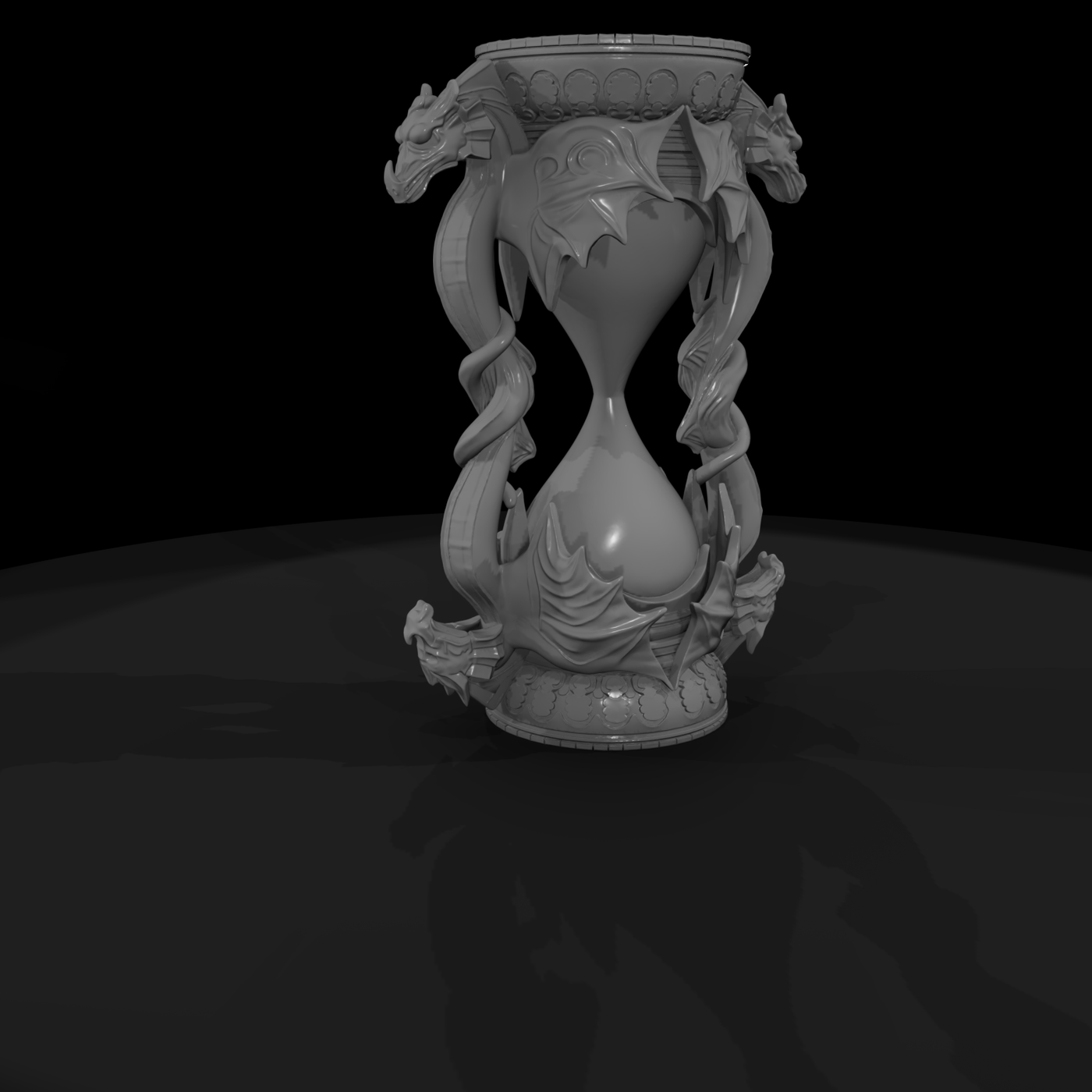 Gothic Dragon Hourglass — Ornate Fantasy