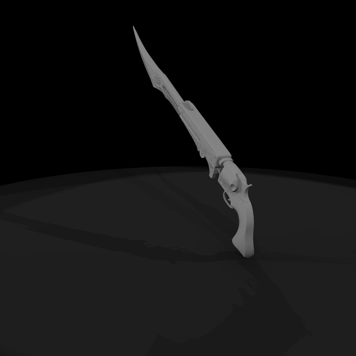 engraved-stylized-gunblade-pistol-sword-miniature-prop-004507