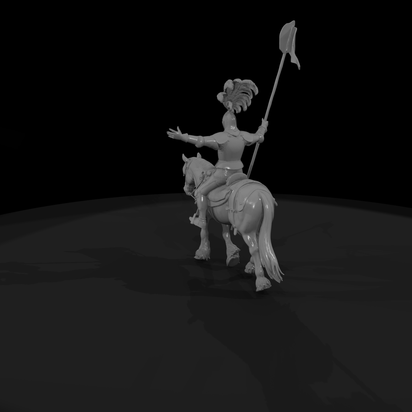 Mounted Knight in Full Plate Armor