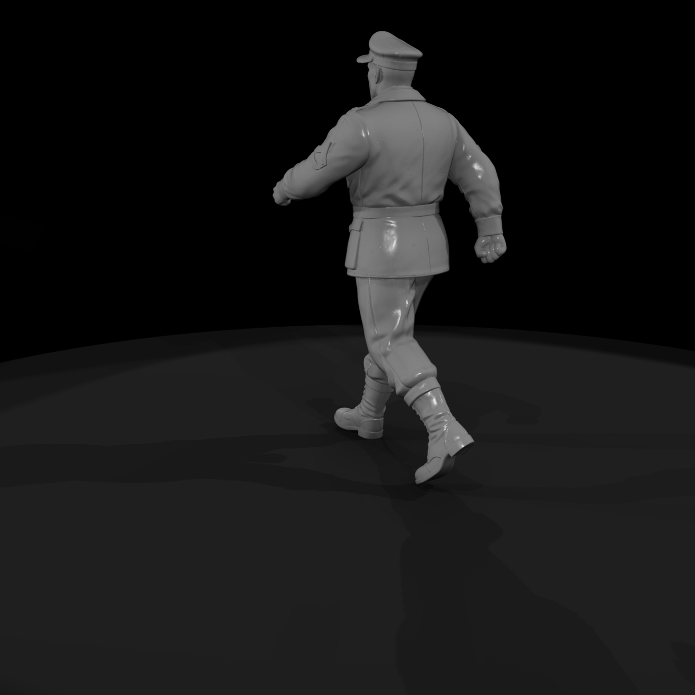 WWII American Army Officer Walking