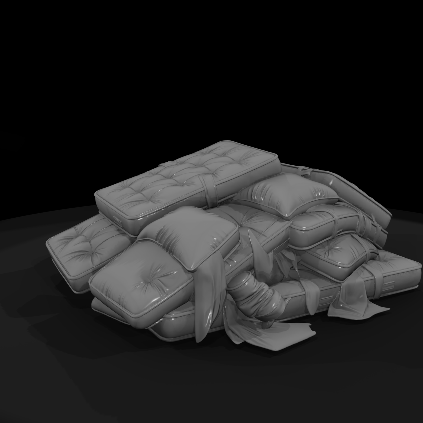 Stacked Worn Mattresses