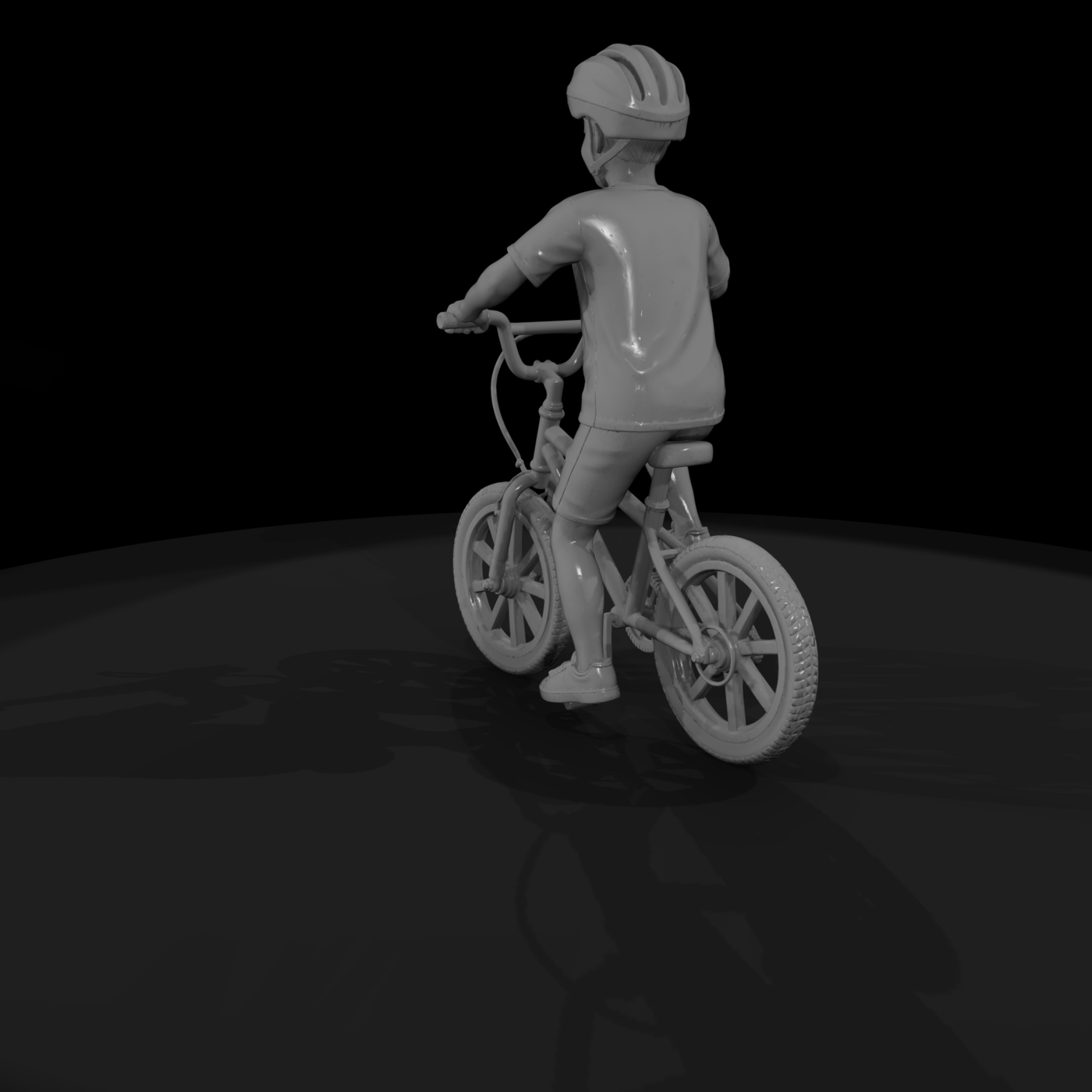 Boy Riding a BMX Bike