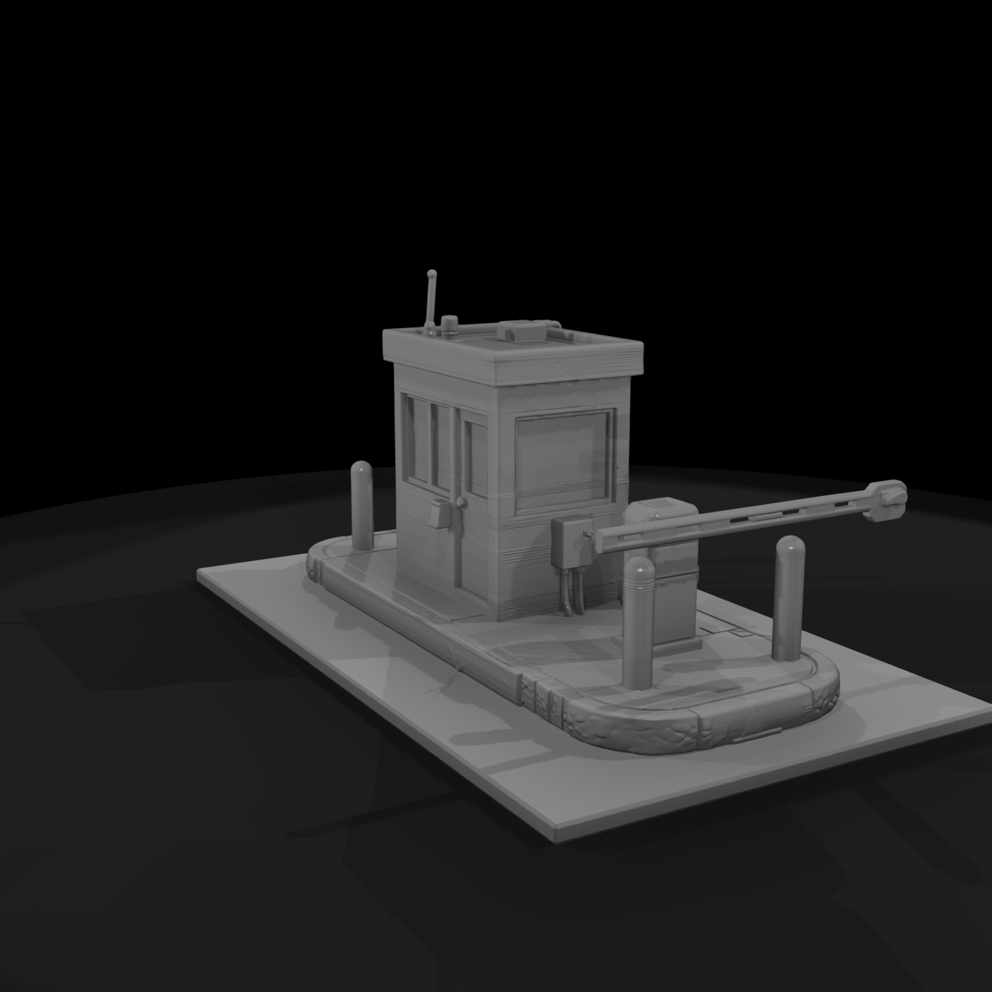 Toll Booth with Barrier Arm