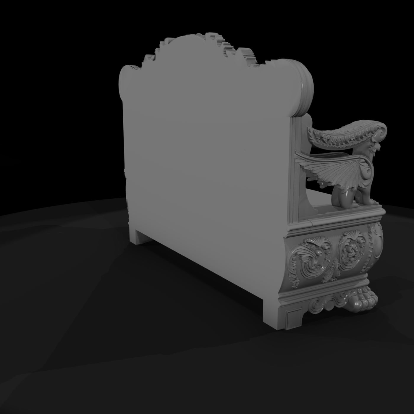 Baroque Carved Griffin Bench