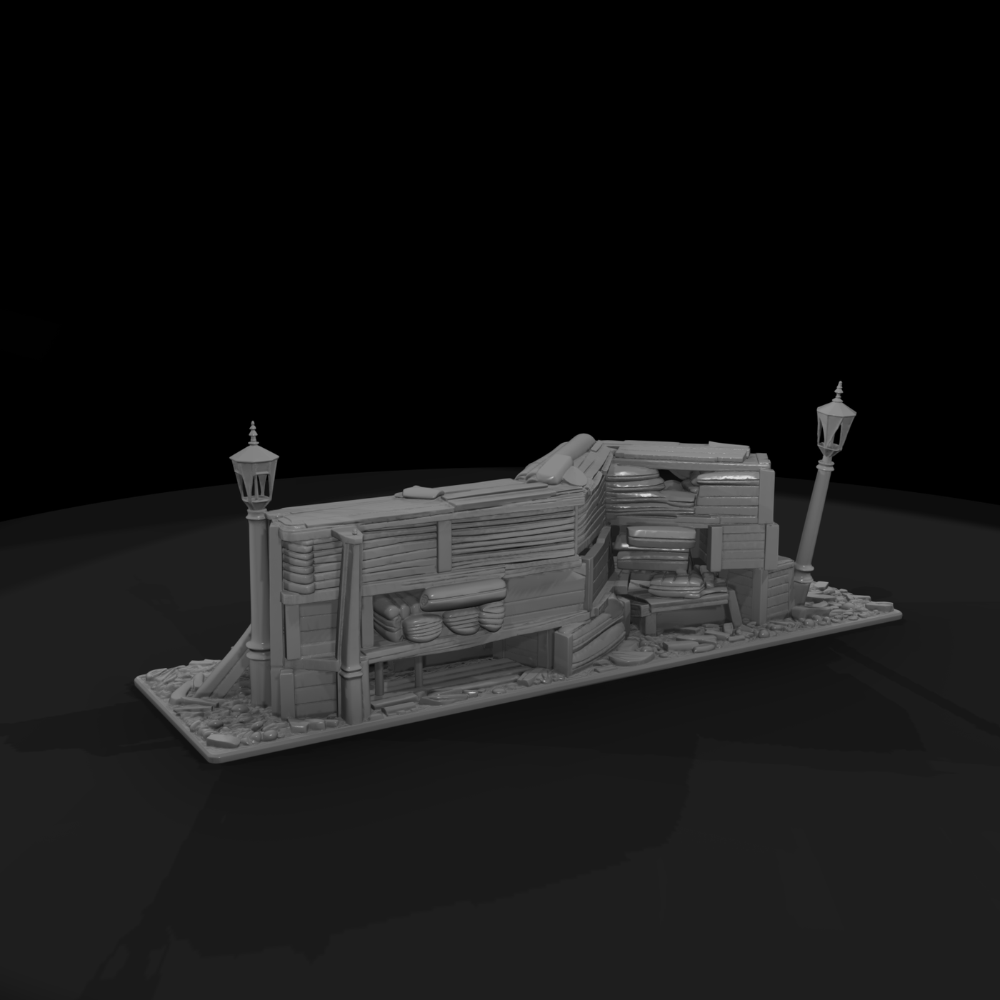 Victorian Ruined Street Terrain Section