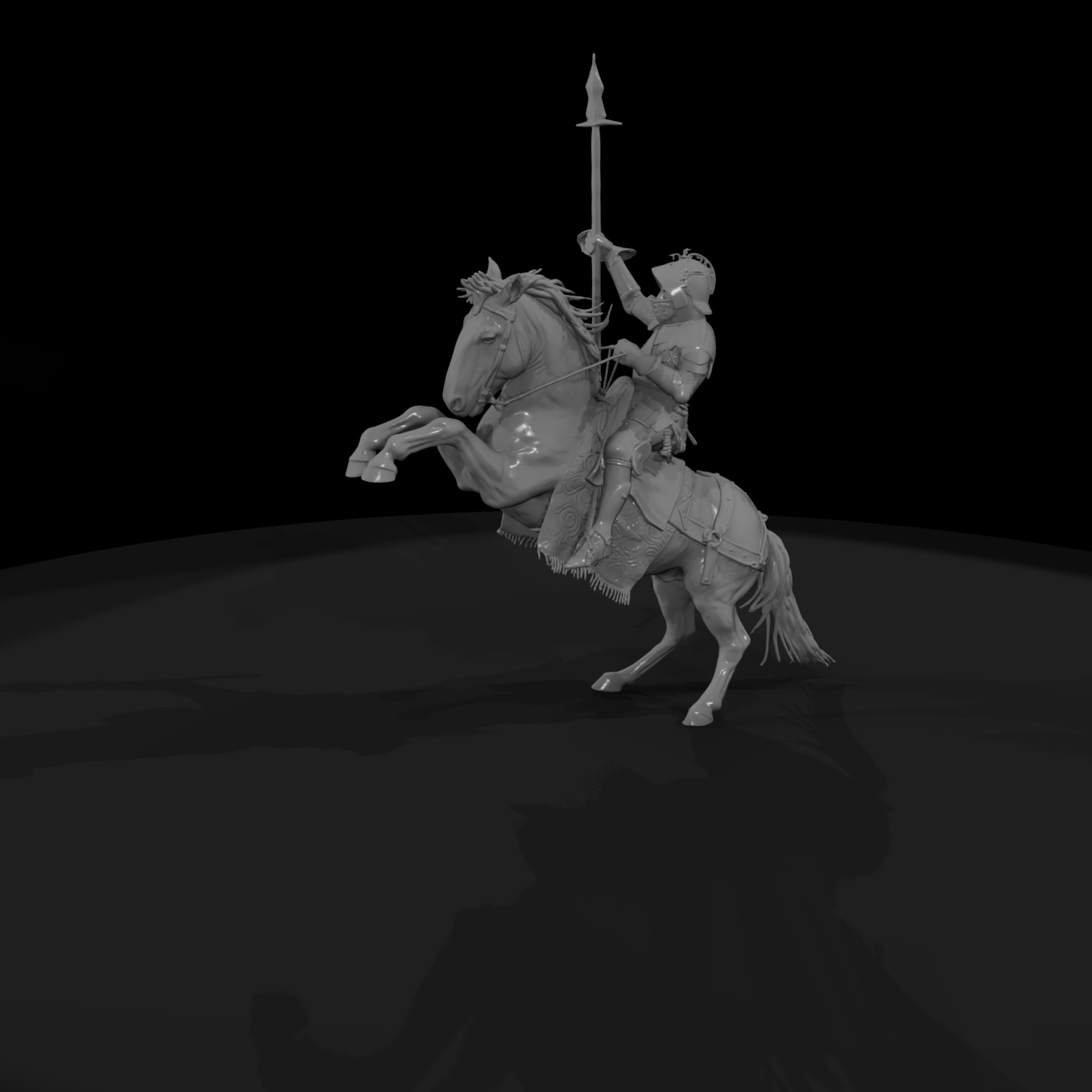 Mounted Knight on Rearing Horse