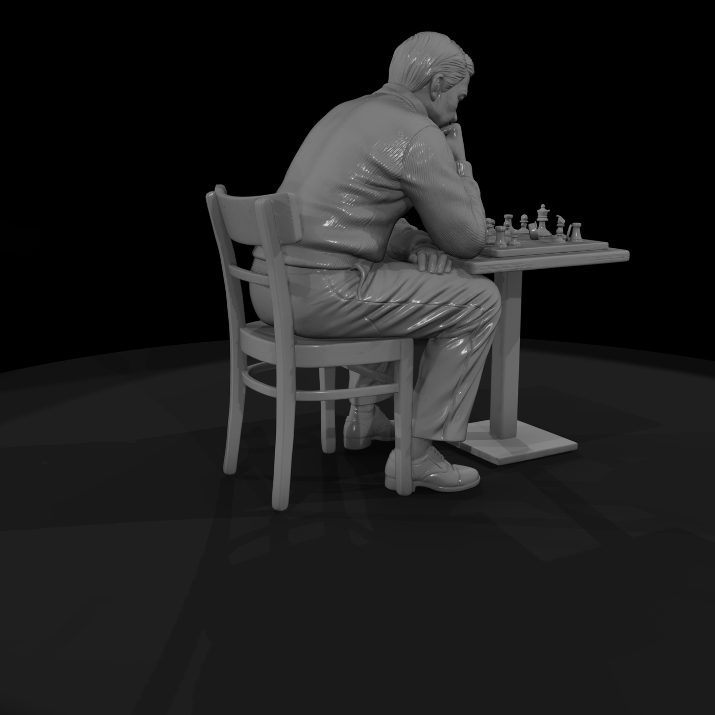 Seated Chess Player in Thought
