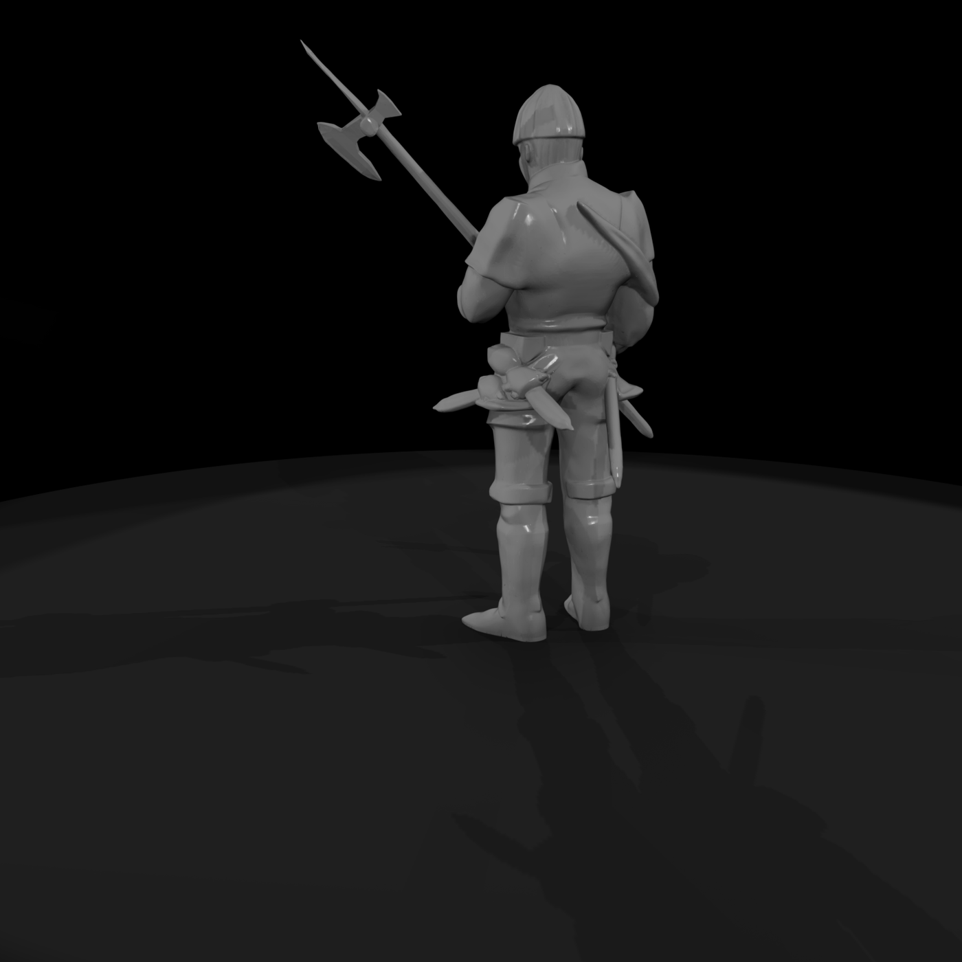 Medieval Armoured Halberdier