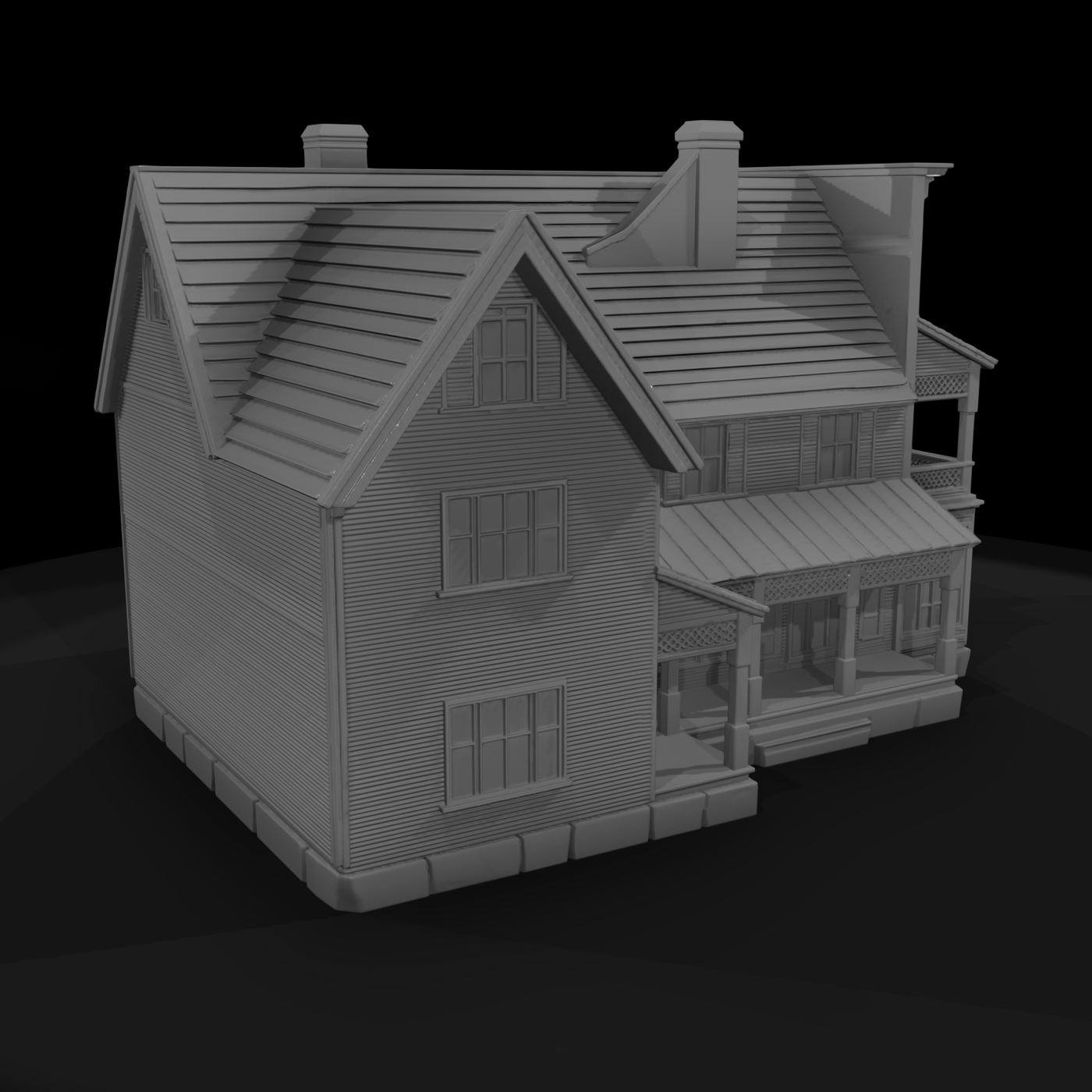 Victorian Farmhouse — Two-Story House with Wraparound Porch