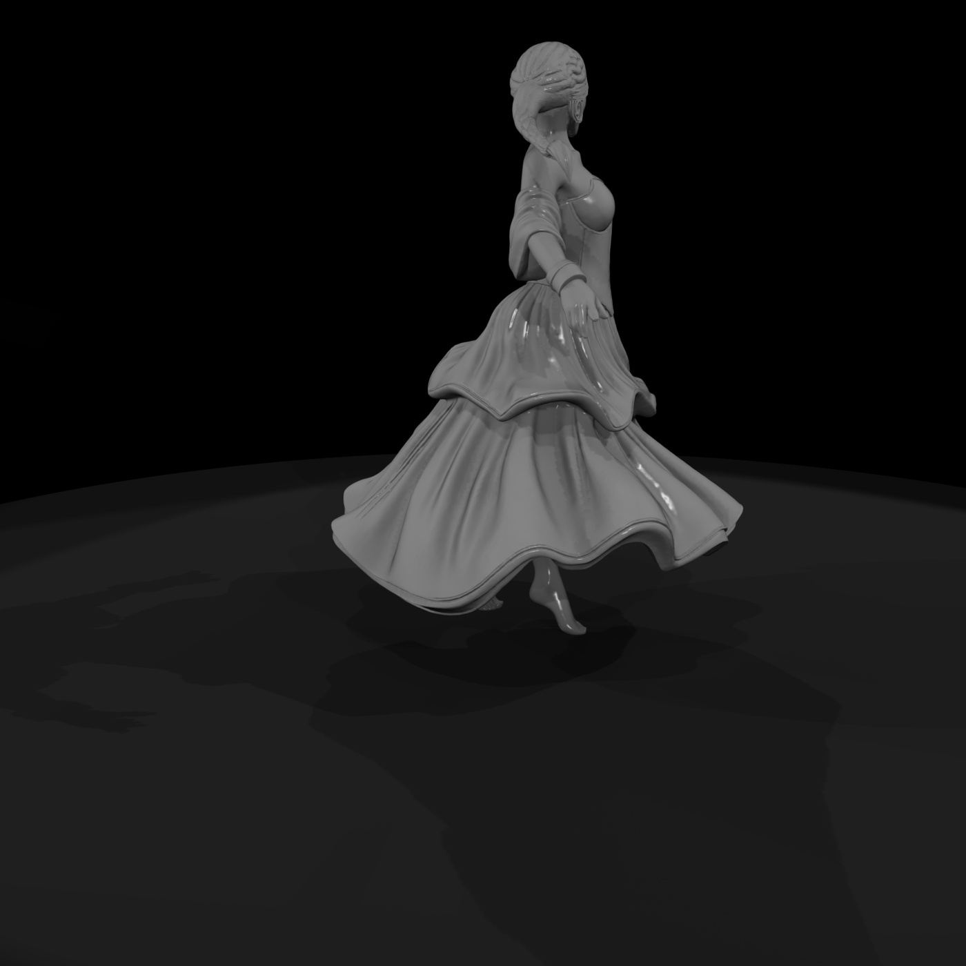 Stylized Dancing Fantasy Maiden (Integrated Base)
