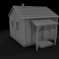 stylized_small_wooden_cabin_3d_model — thumbnail 6