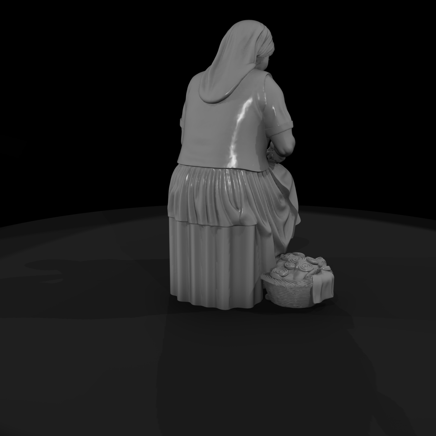 Peasant Mother Sewing with Child