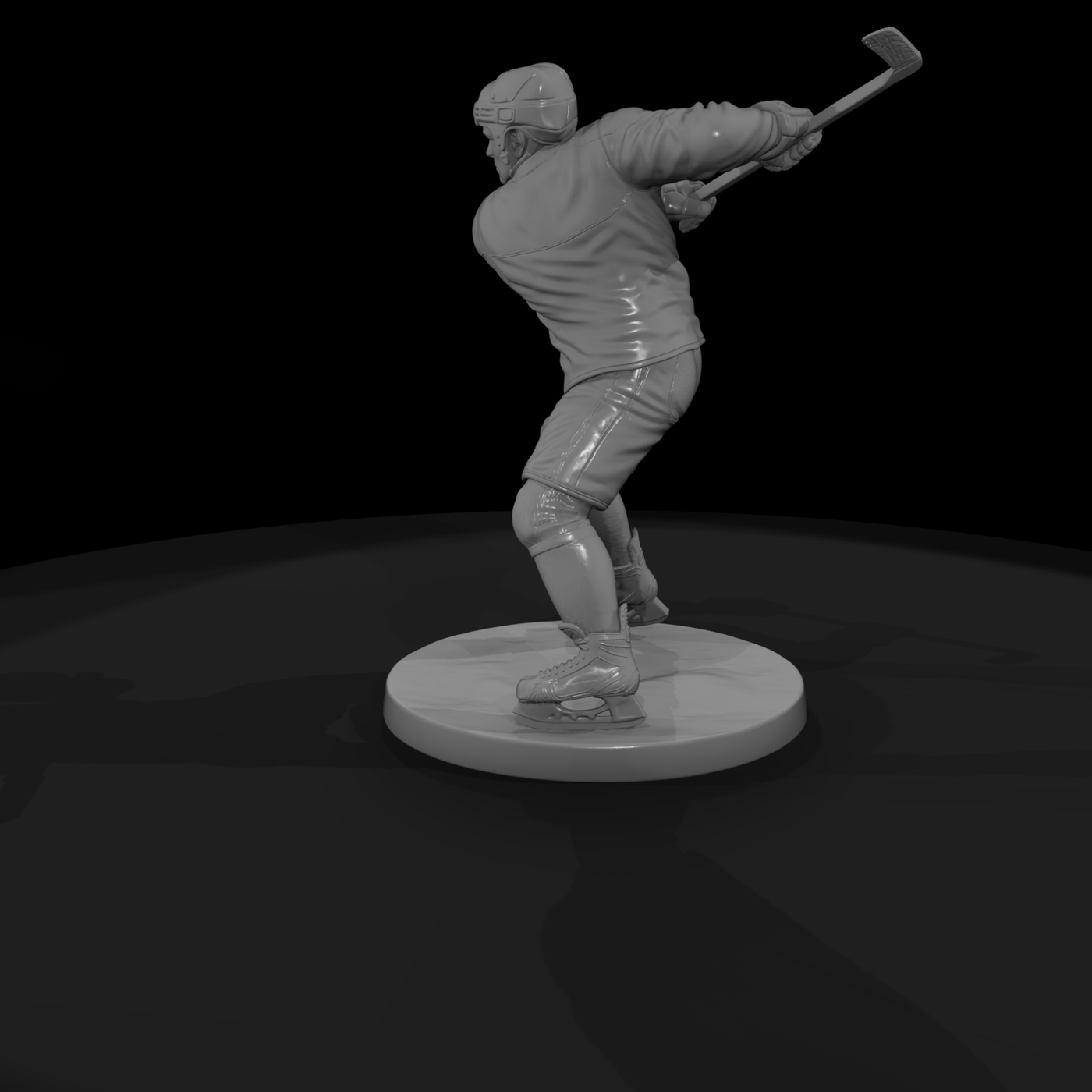 Ice Hockey Player Taking a Slapshot