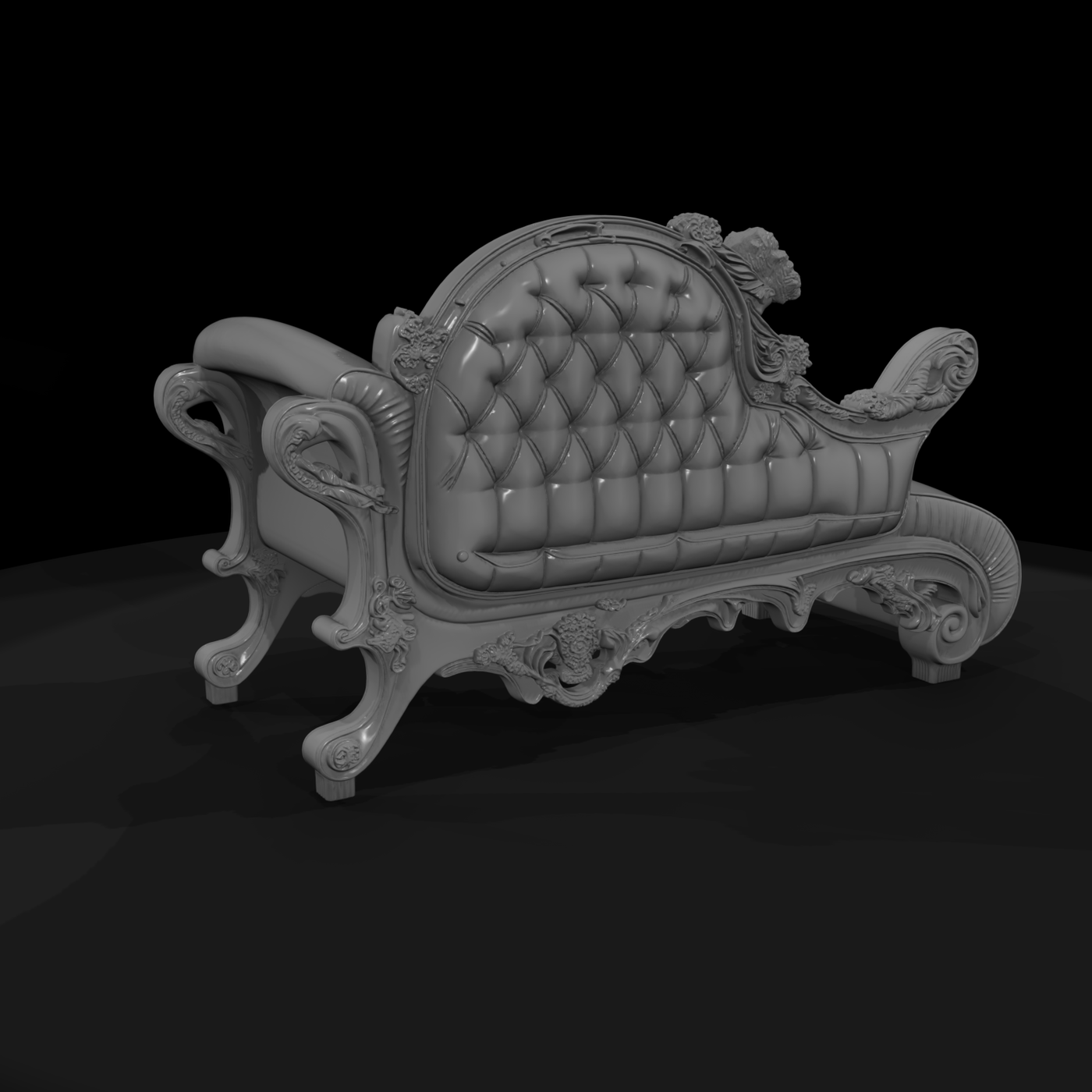 Rococo Tufted Chaise Lounge