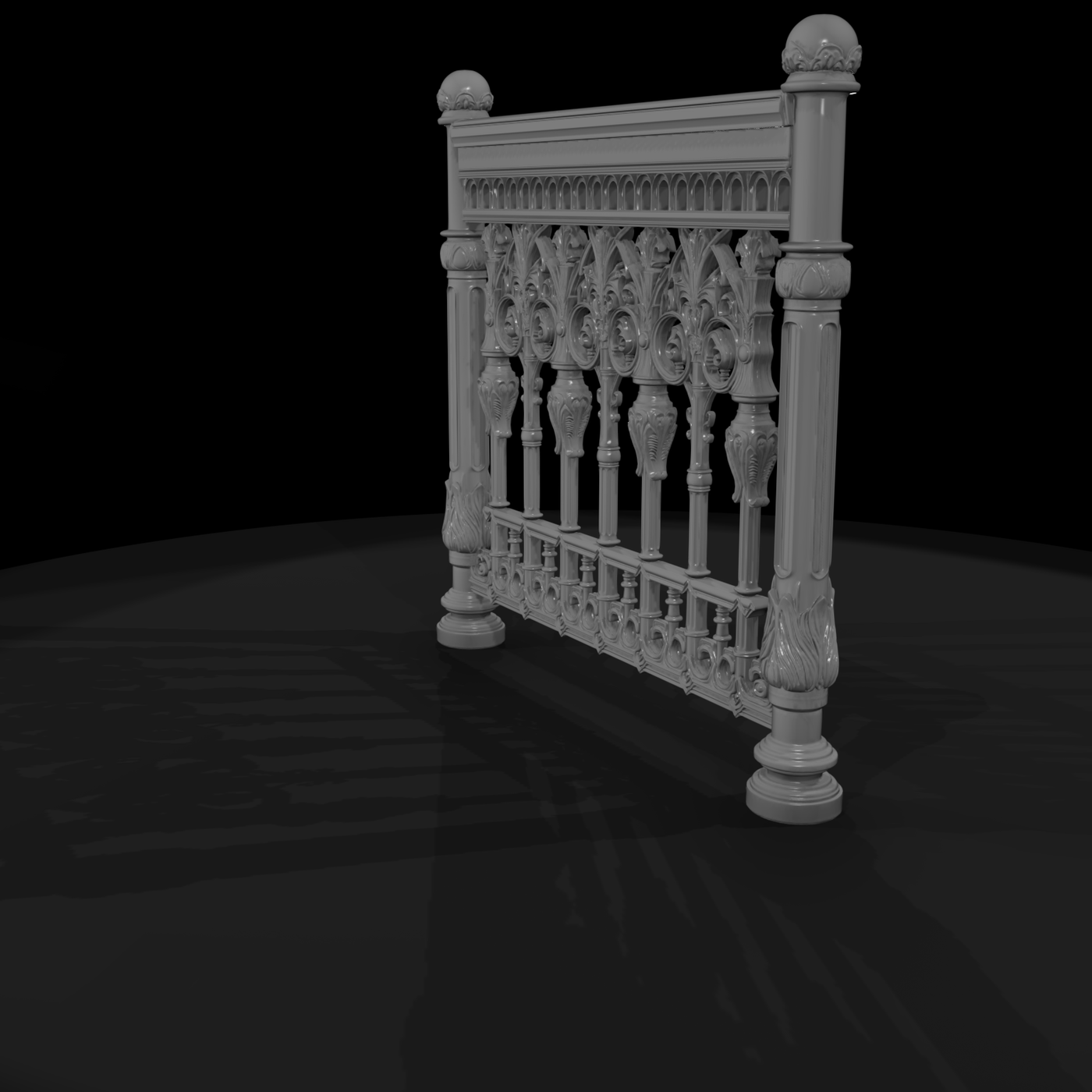 Neoclassical Balcony Railing Segment — Accessory