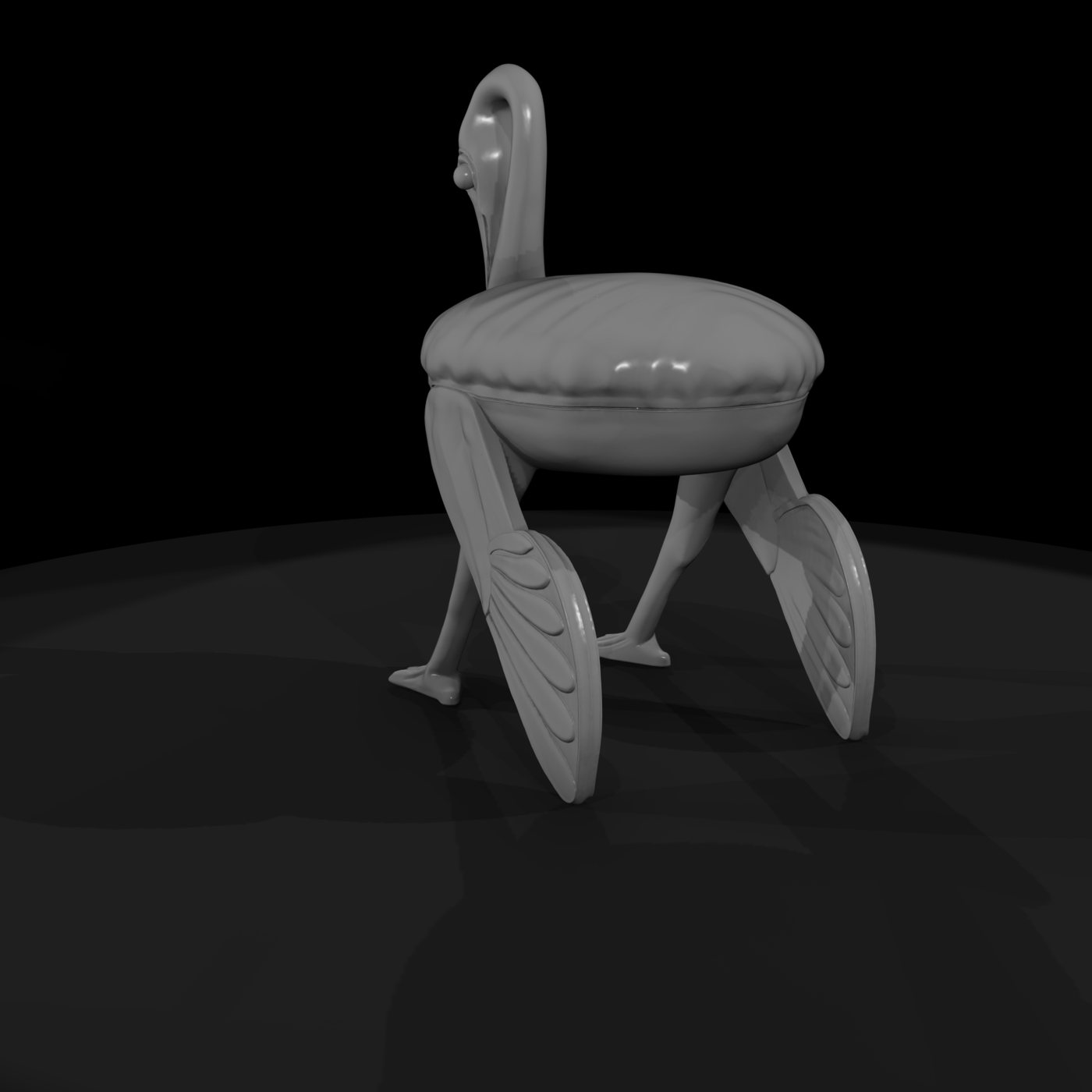 Stylized Flamingo Accent Chair