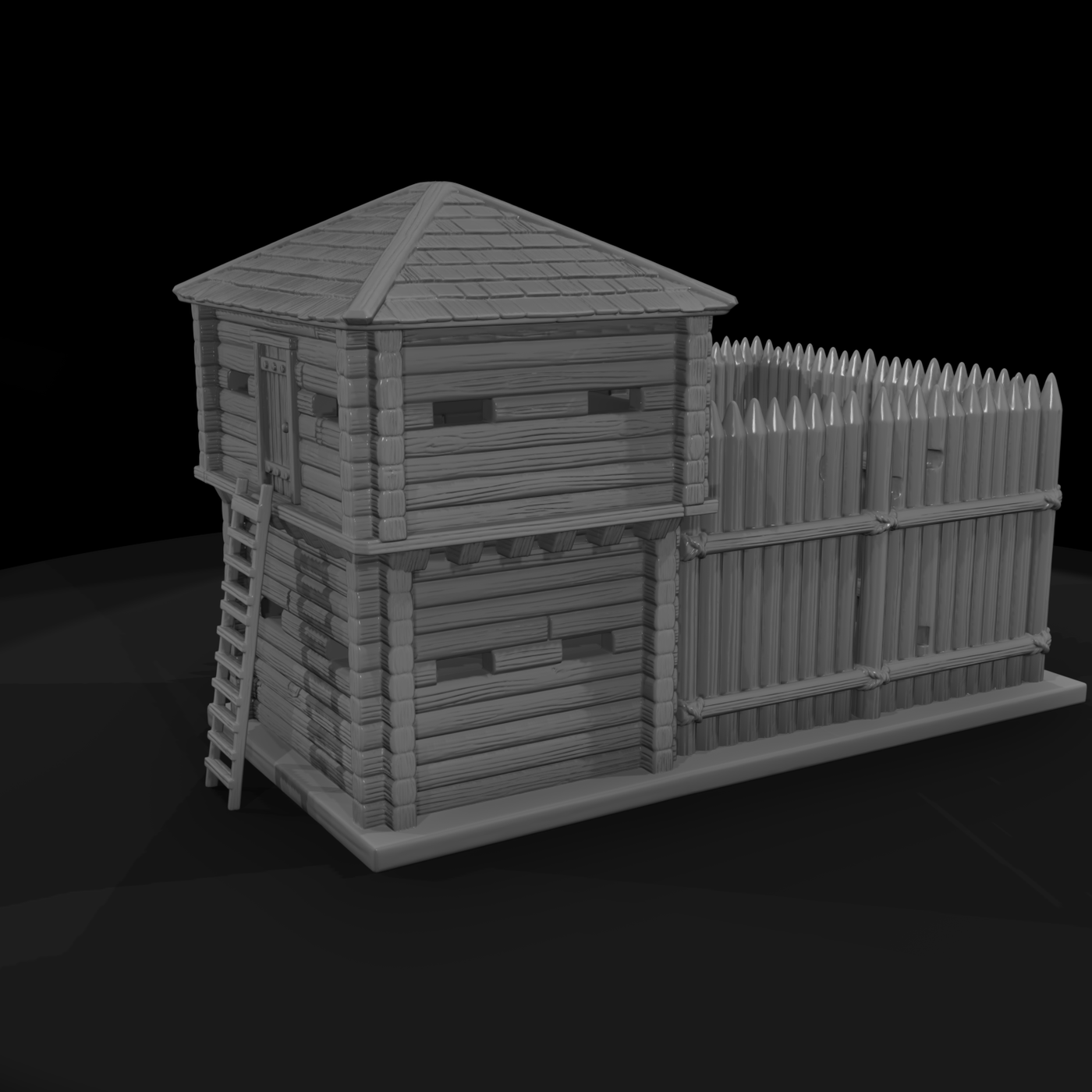 Mil 041 Wild West Fort Stockade Corner Blockhouse