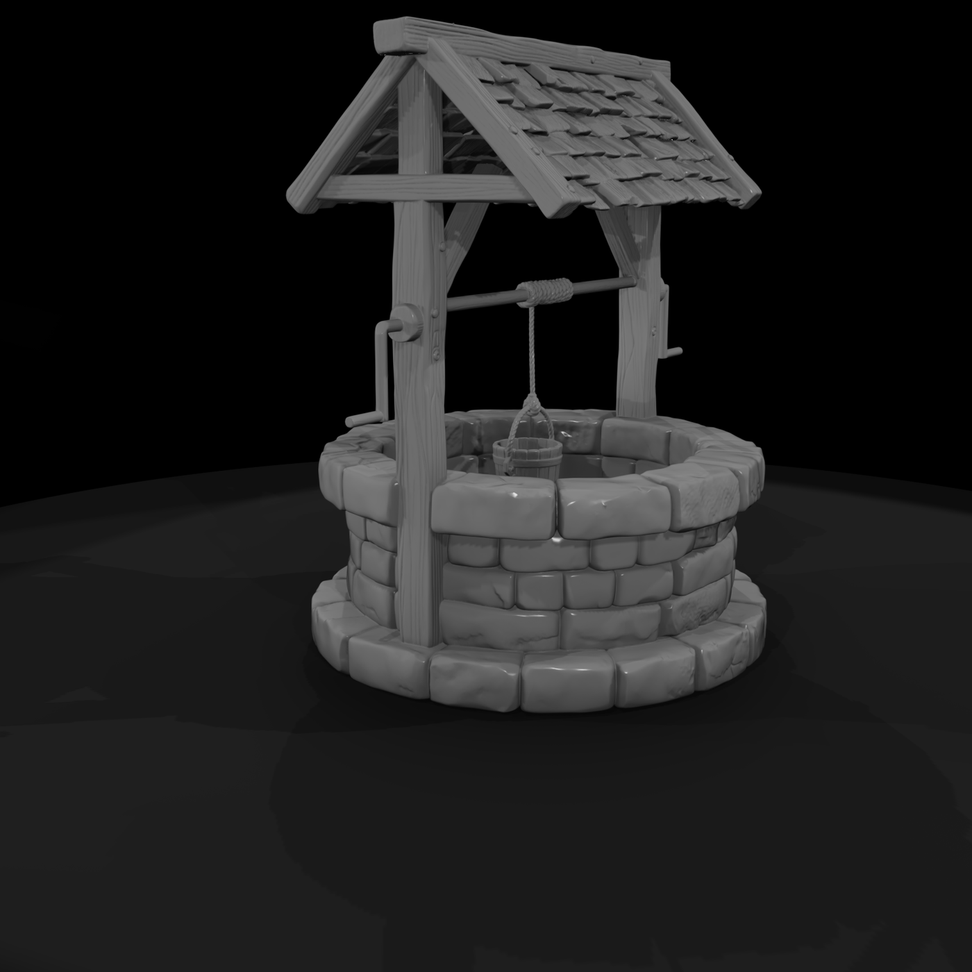 Rustic Stone Wishing Well