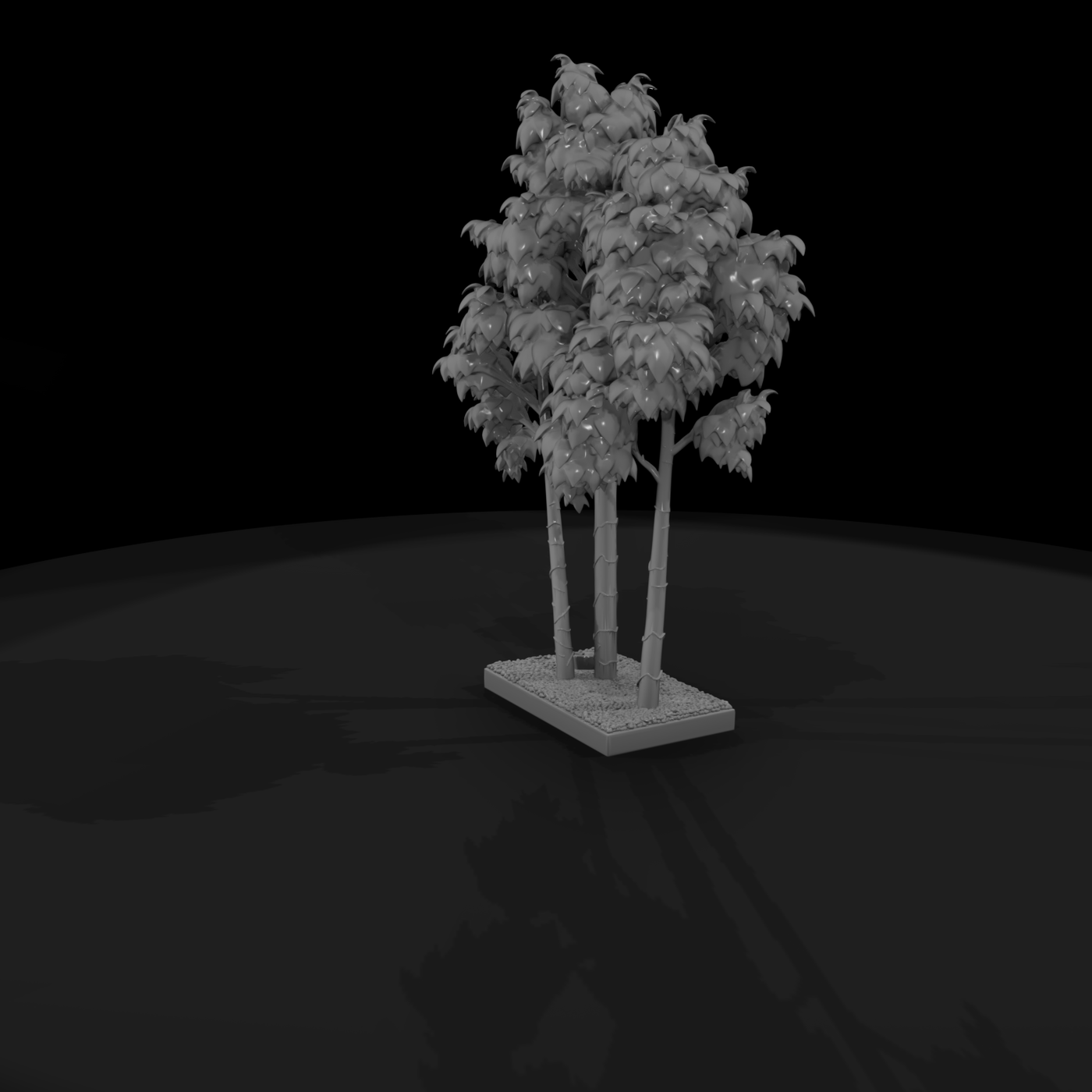 Stylized Multi-Trunk Birch Tree