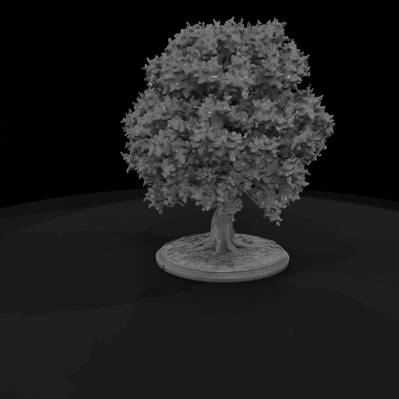 Stylized Tree on Round Base