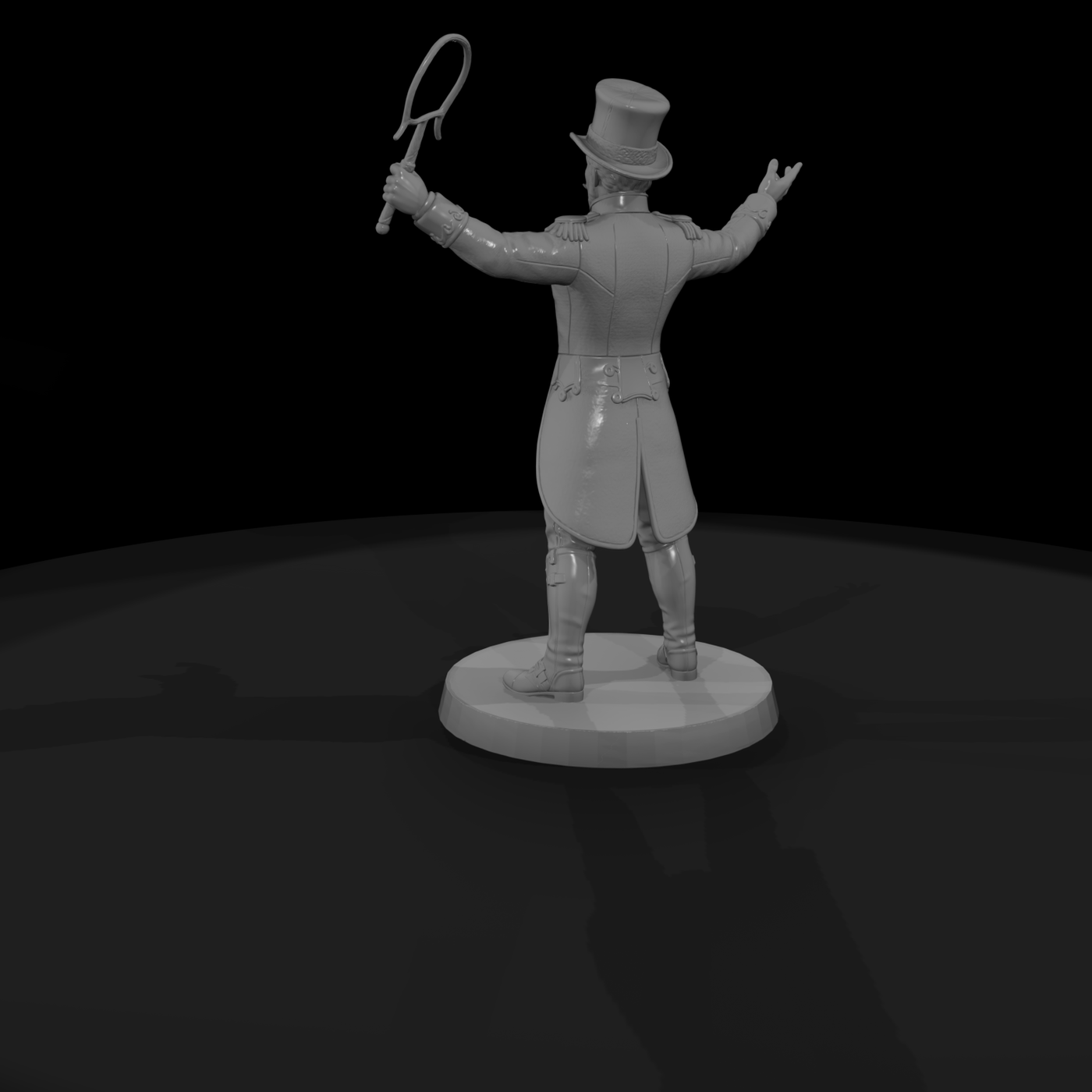 Circus Ringmaster with Top Hat and Whip