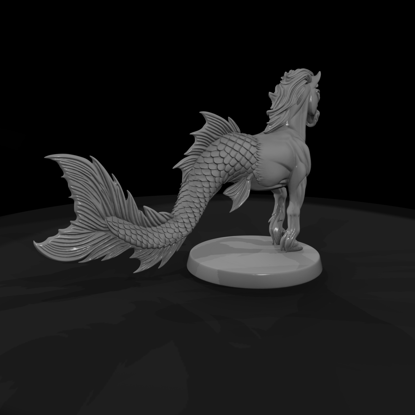 Stylized Fantasy Hippocampus 3D Miniature Eublqatq