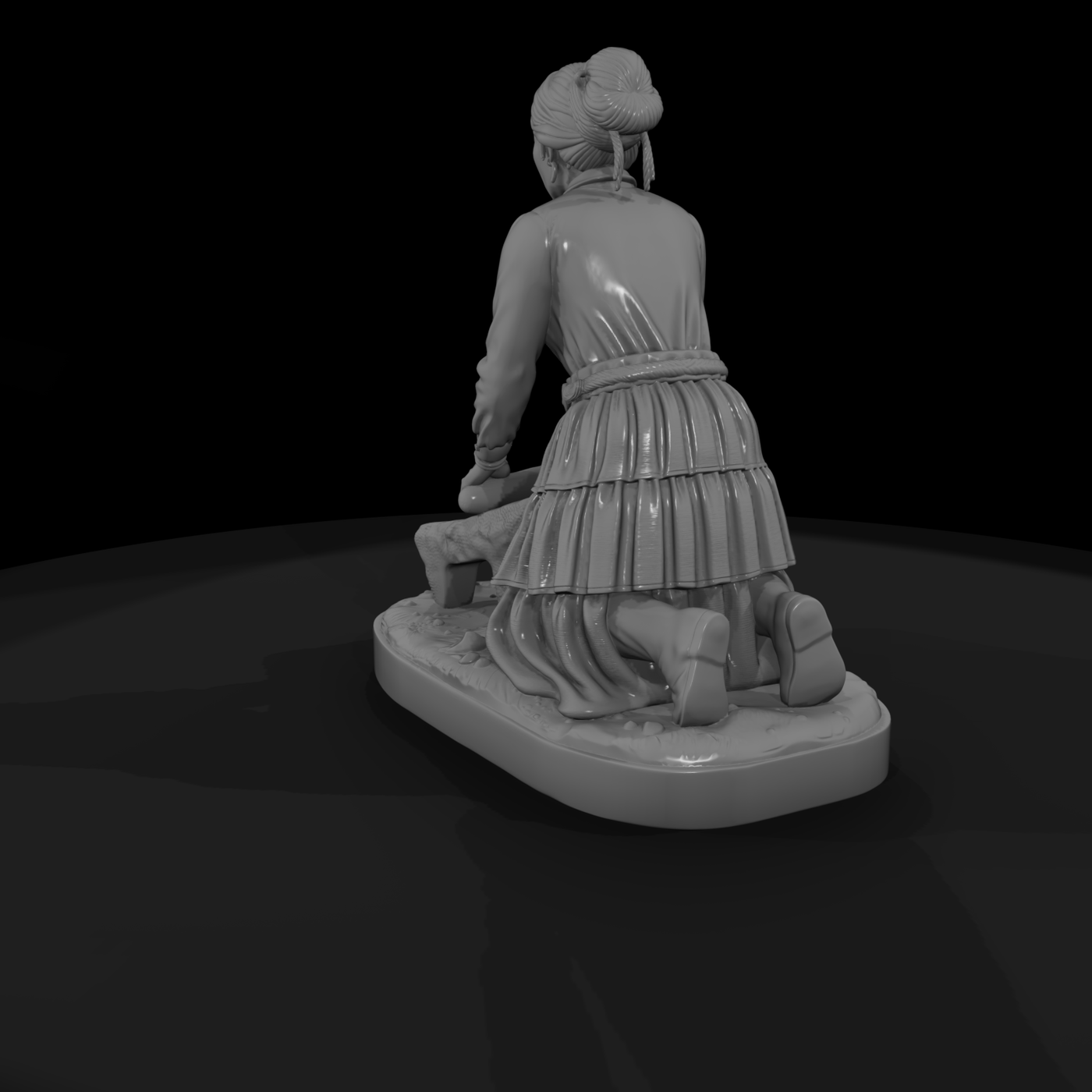 Navajo Woman Grinding Corn