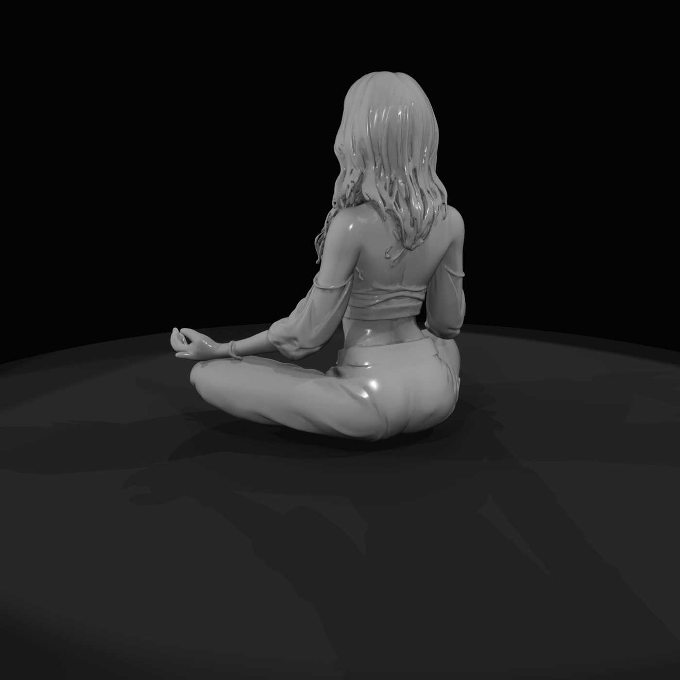 Meditating Woman in Lotus Pose