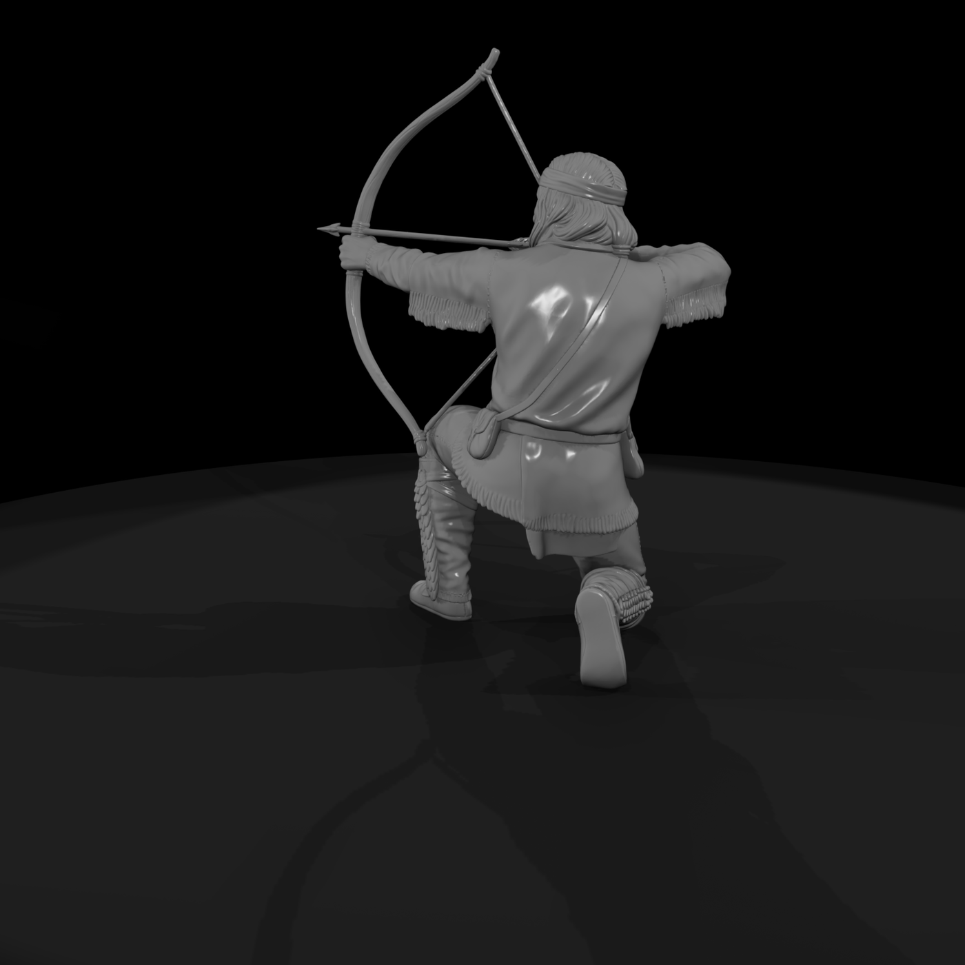 Apache Hunter Drawing His Bow