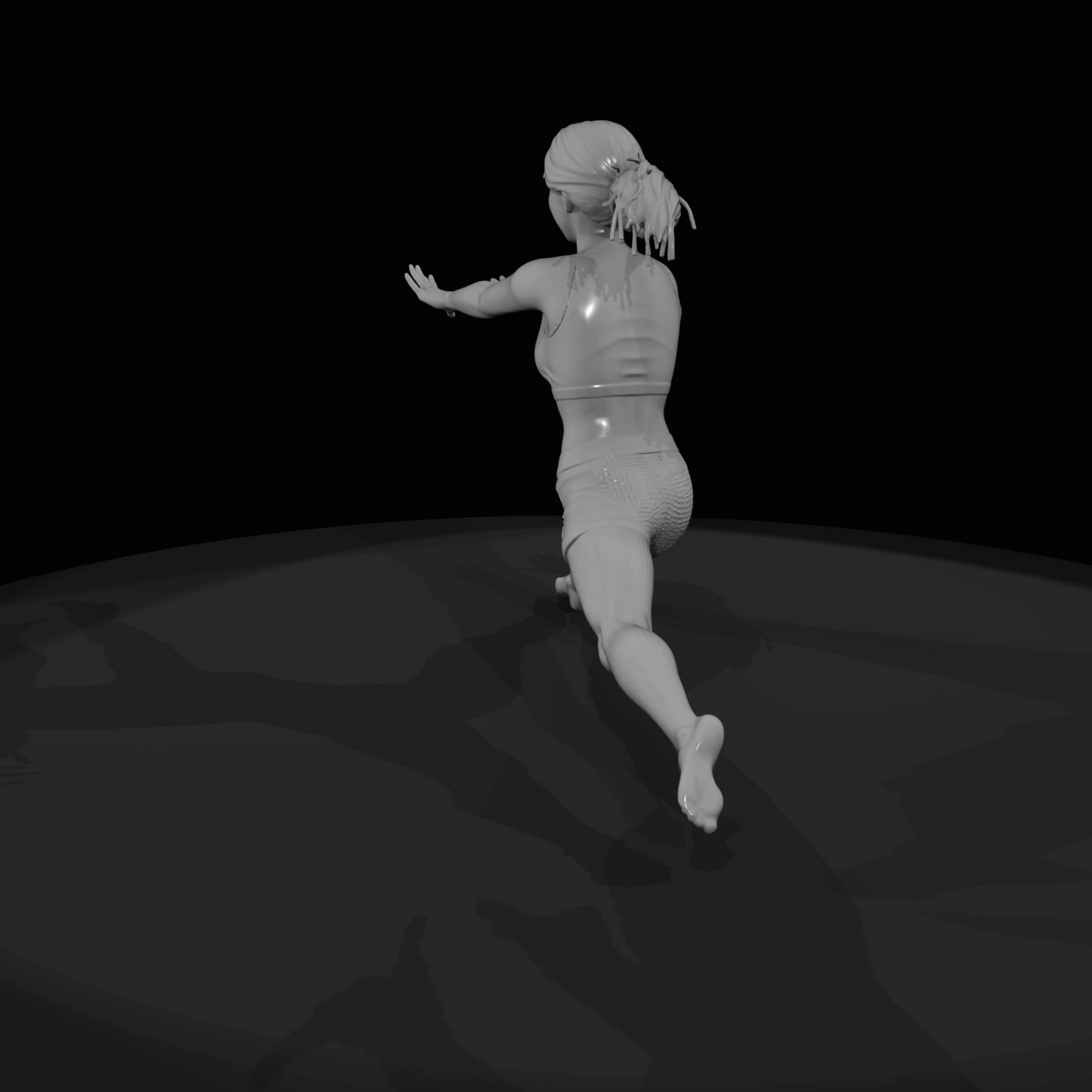 Athletic Woman in Dynamic Fitness Pose