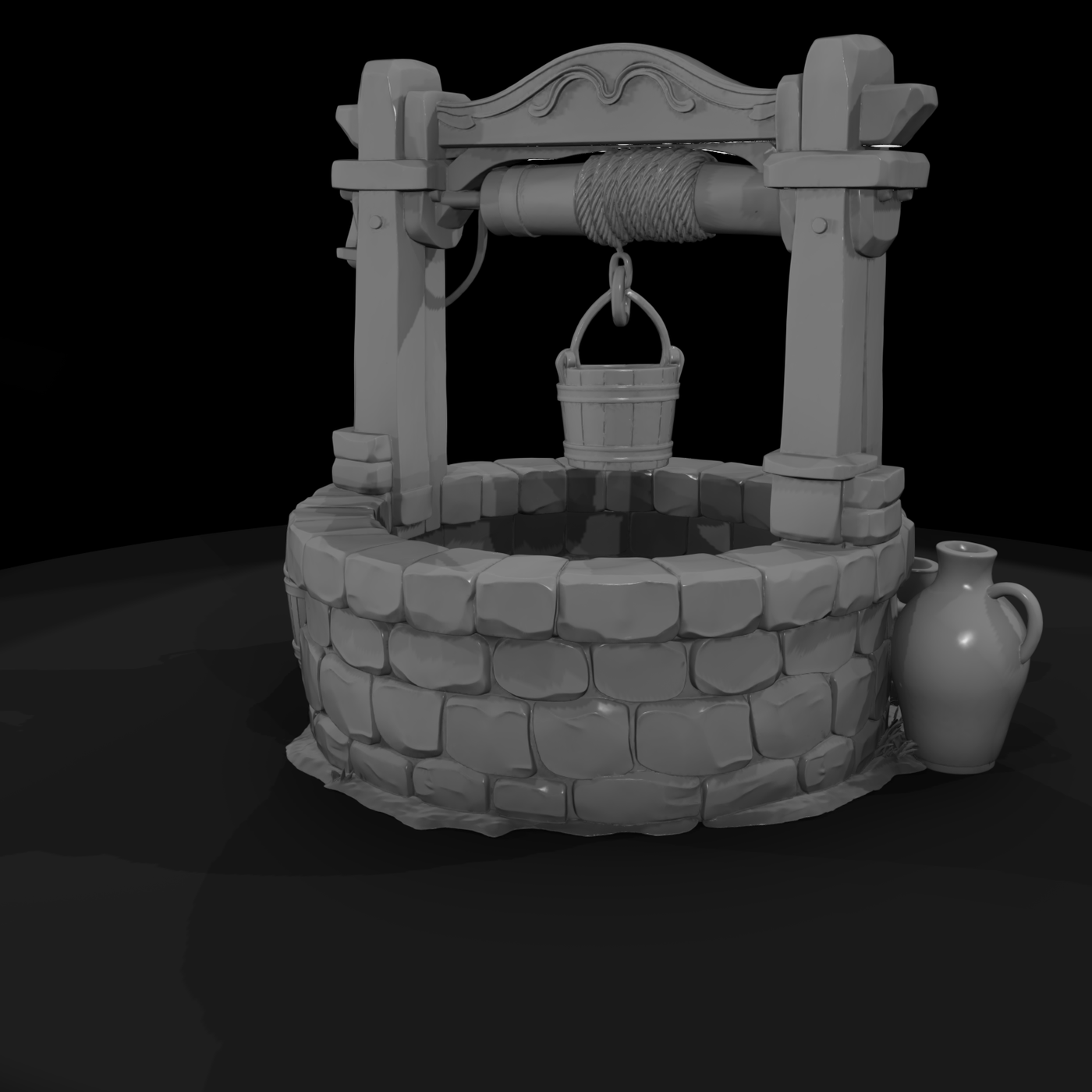 Stylized Medieval Water Well — Terrain
