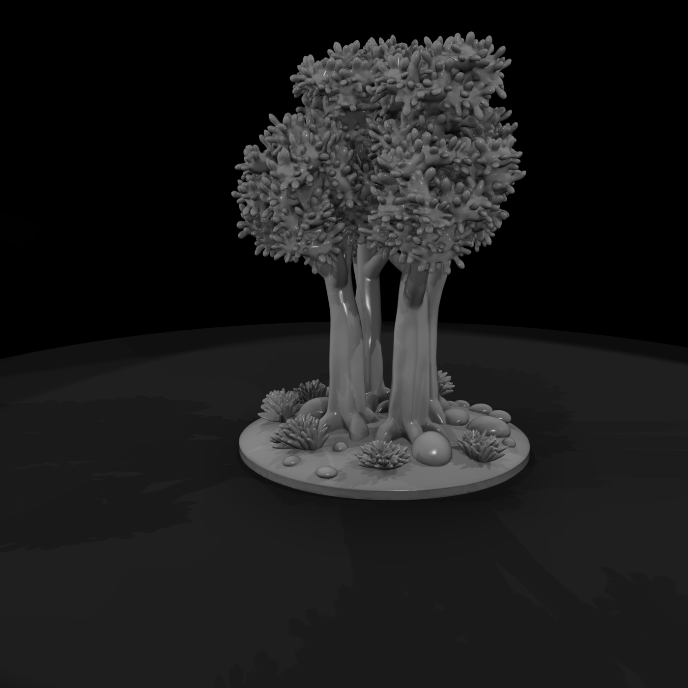 Stylized Tree Grove Scenery Base