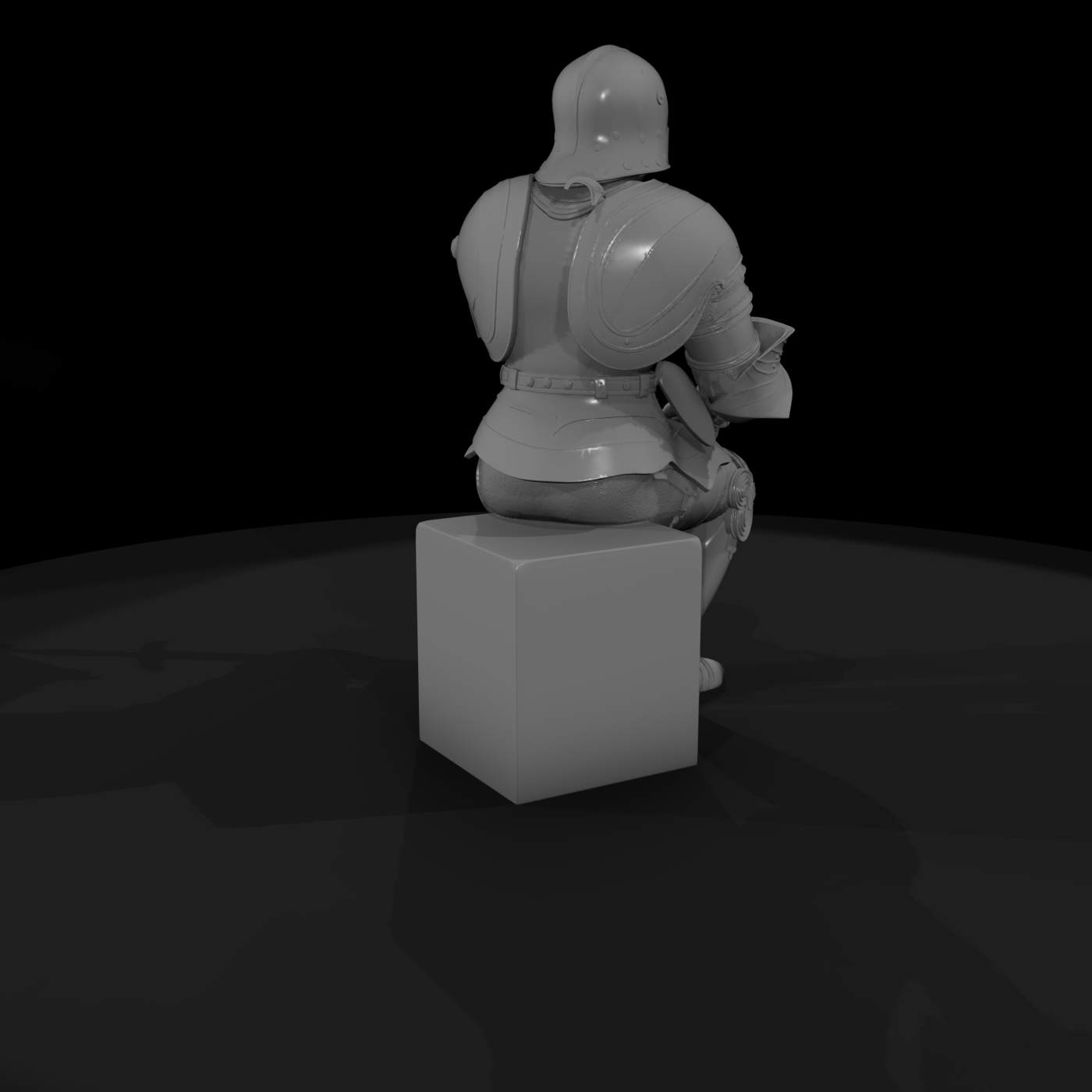 Seated Medieval Knight