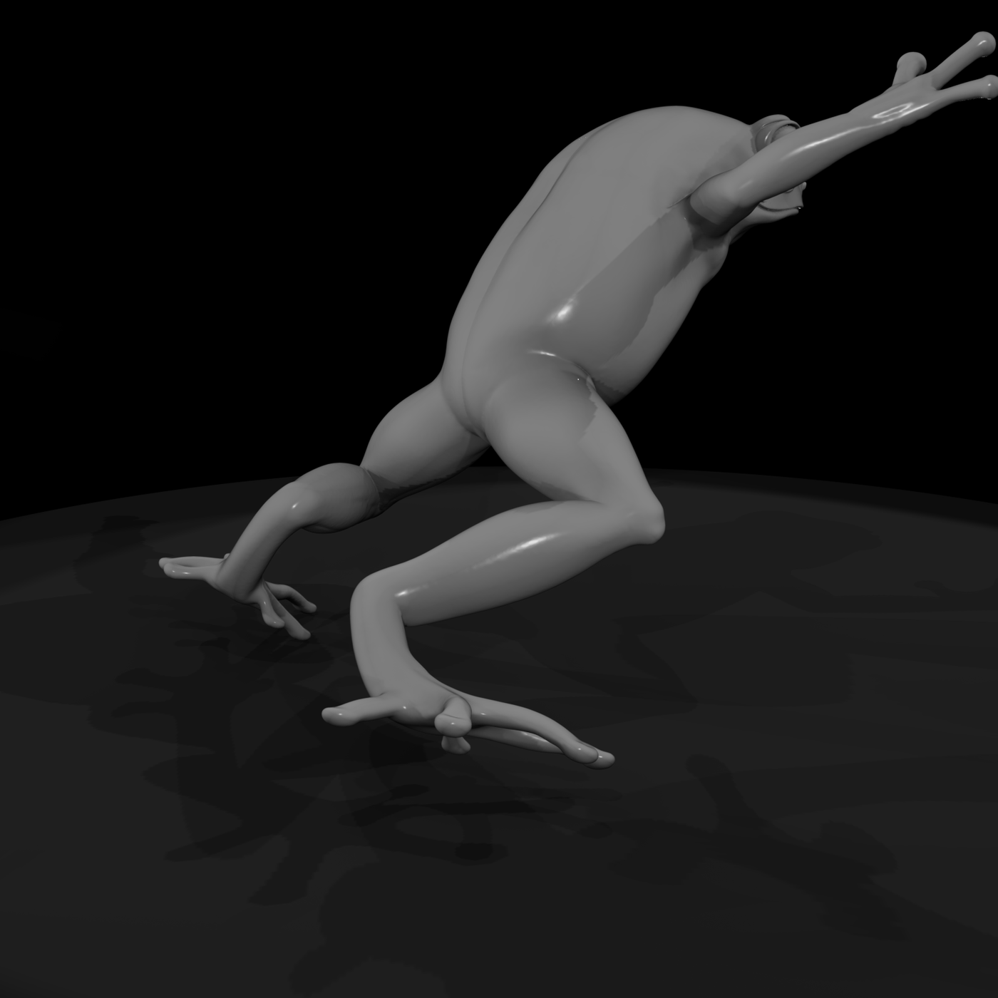 Stylized Frog Sculpture — Accent
