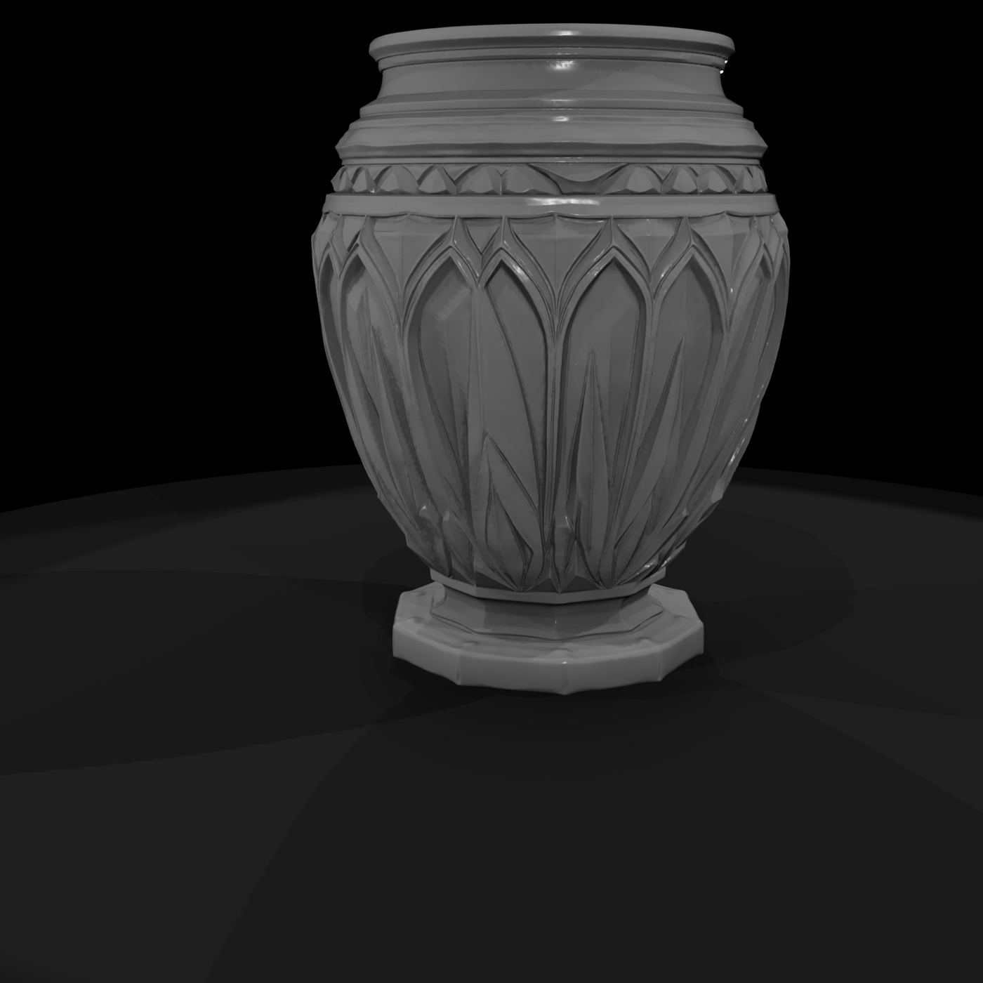 Stylized Carved Urn — & Model Railroad Ornament