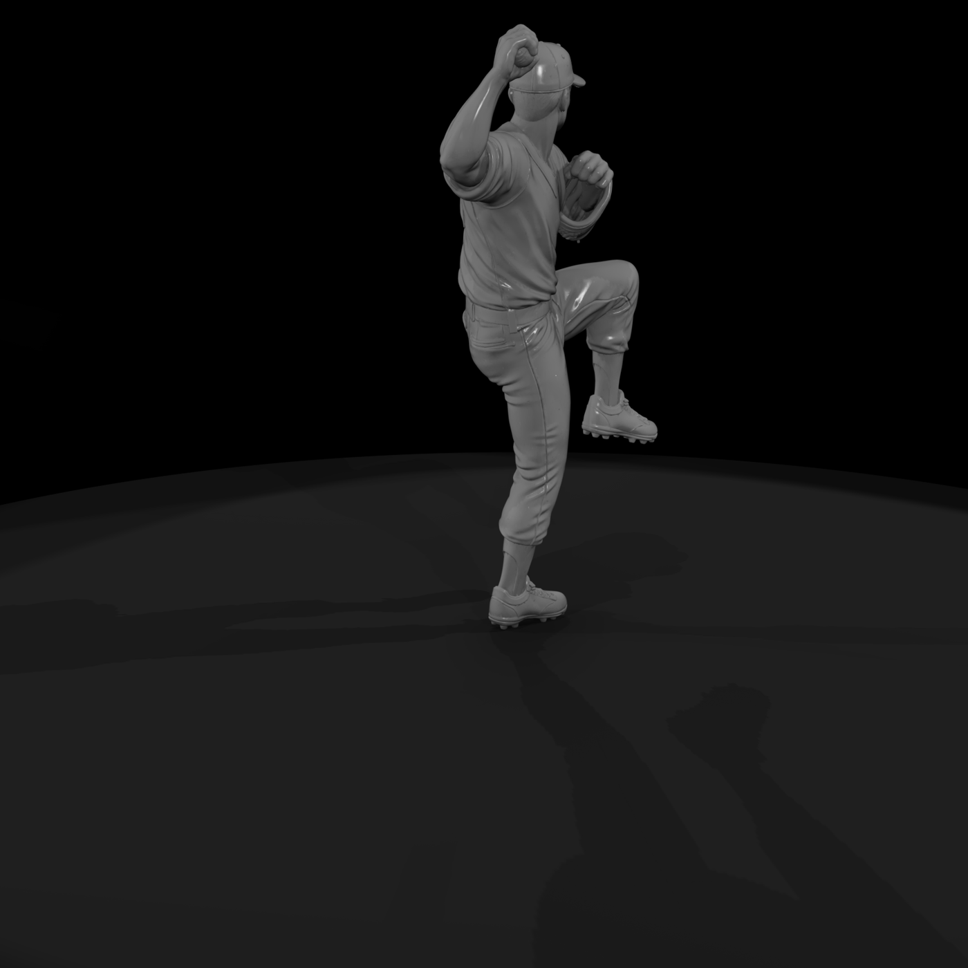 0077 Sports Baseball Pitcher Windup