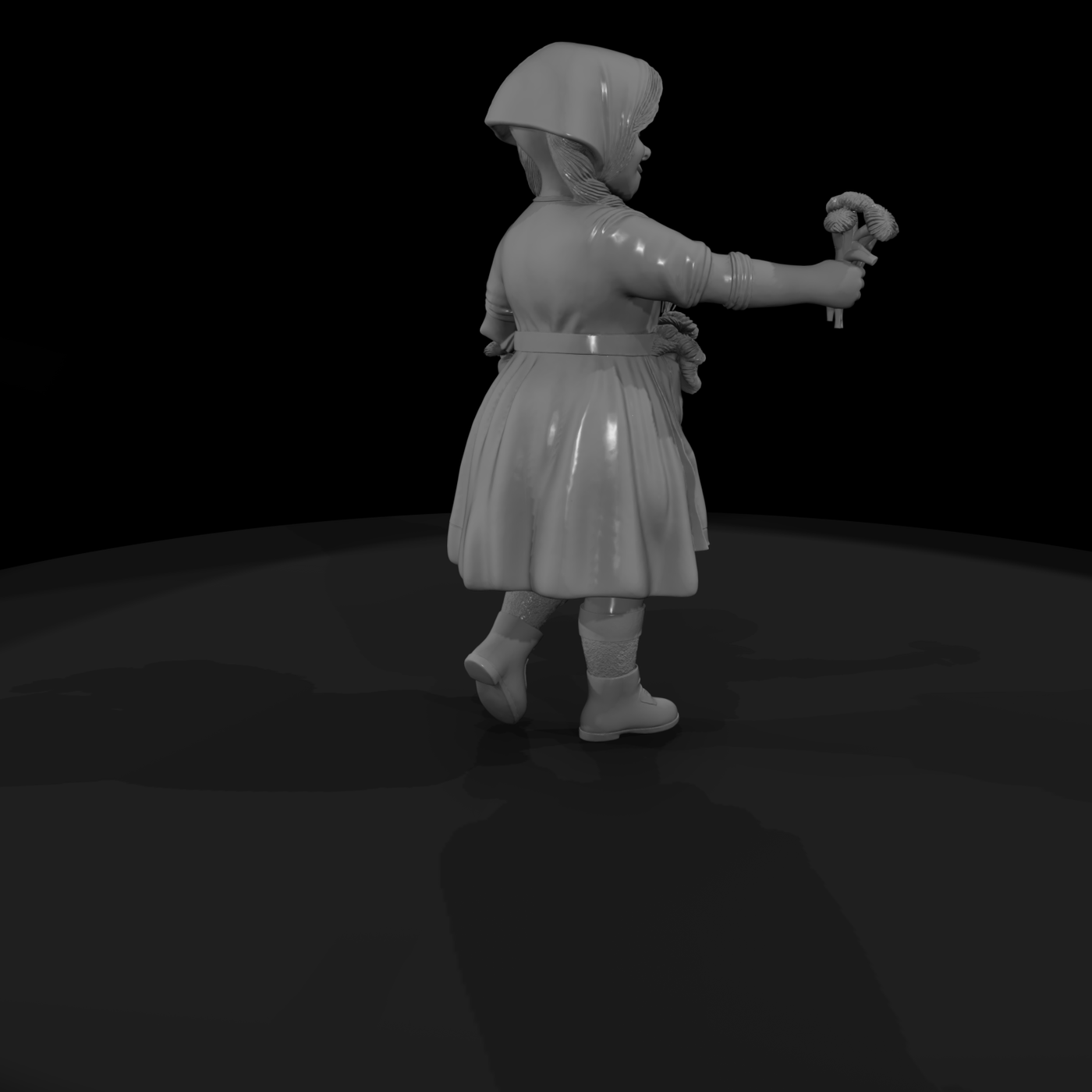 Stylized Folk Flower Girl