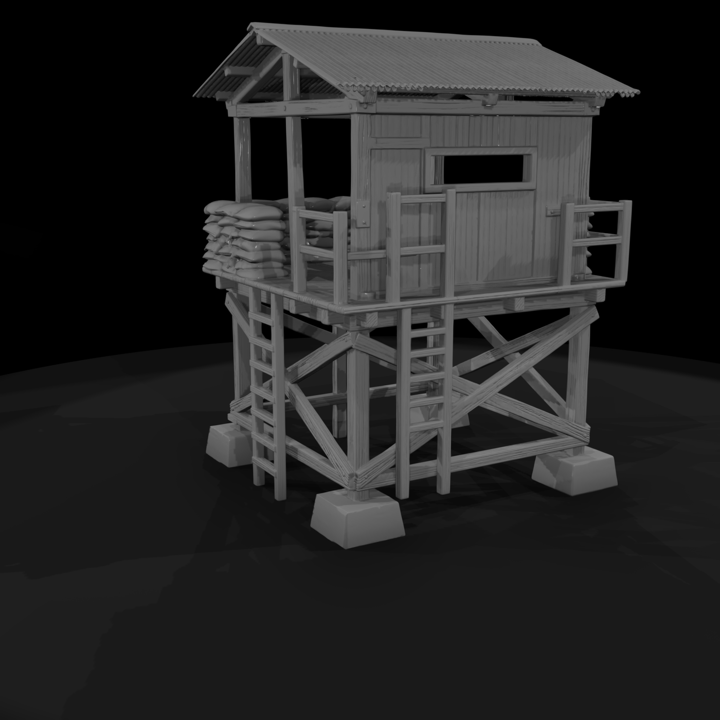 Mil 027 Vietnam Firebase Guard Tower
