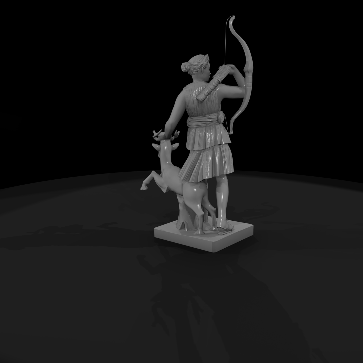 Neoclassical Artemis & Deer Statue