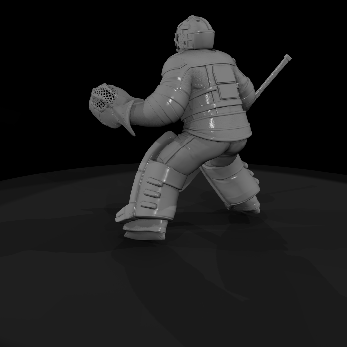 Ice Hockey Goalie in Full Pads