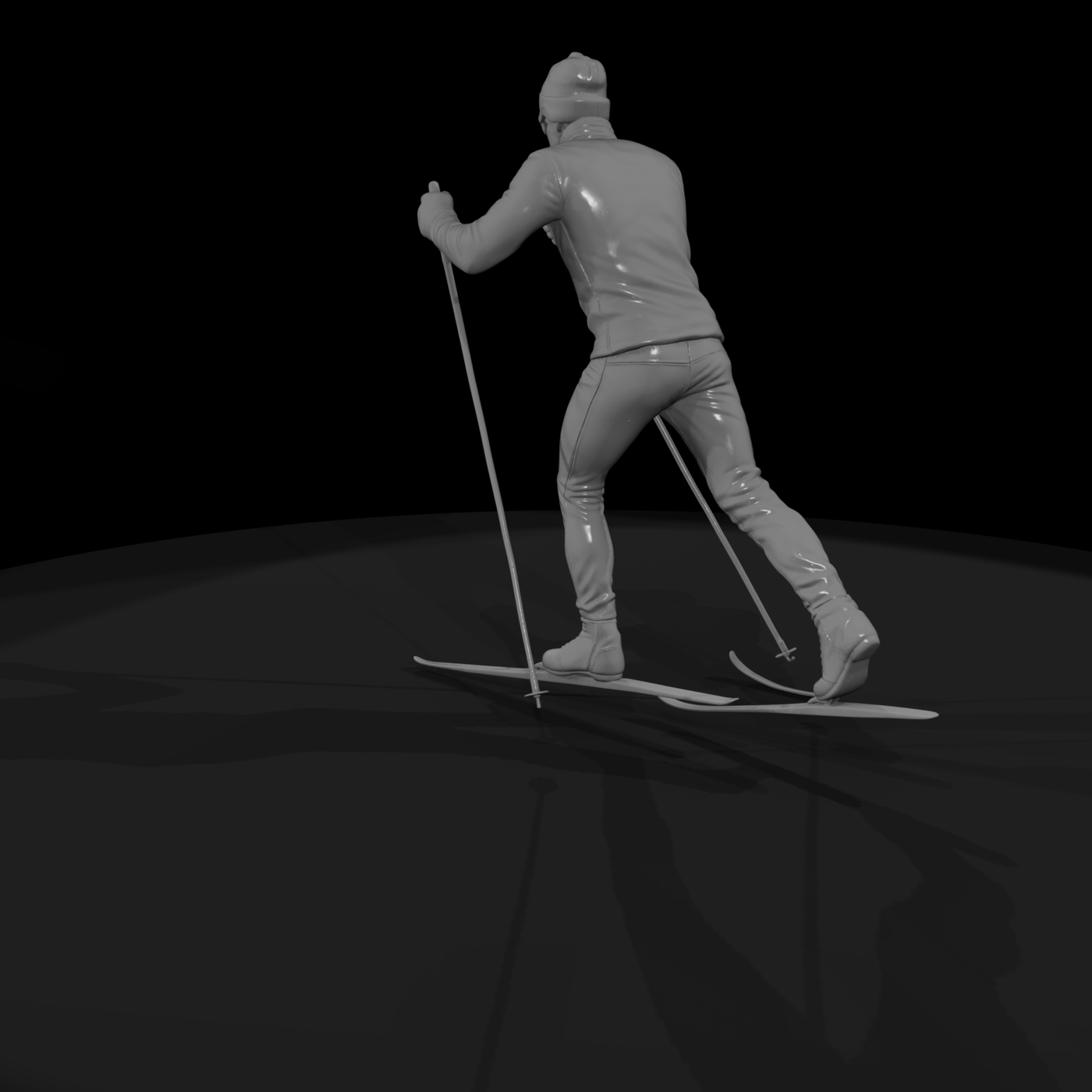 Cross-Country Skier in Motion
